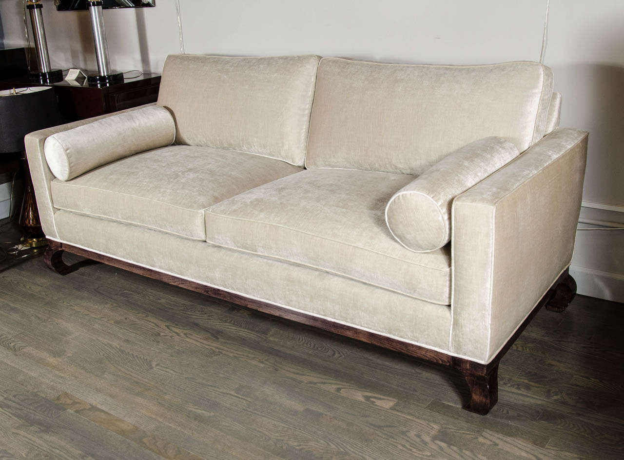 Sophisticated MidCentury Modern Asian Inspired Sofa at 1stdibs