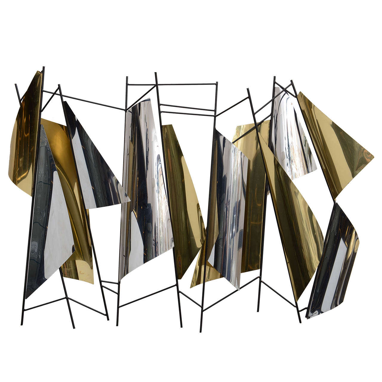 Signed Curtis Jere Geometric Forms Wall Sculpture at 1stDibs