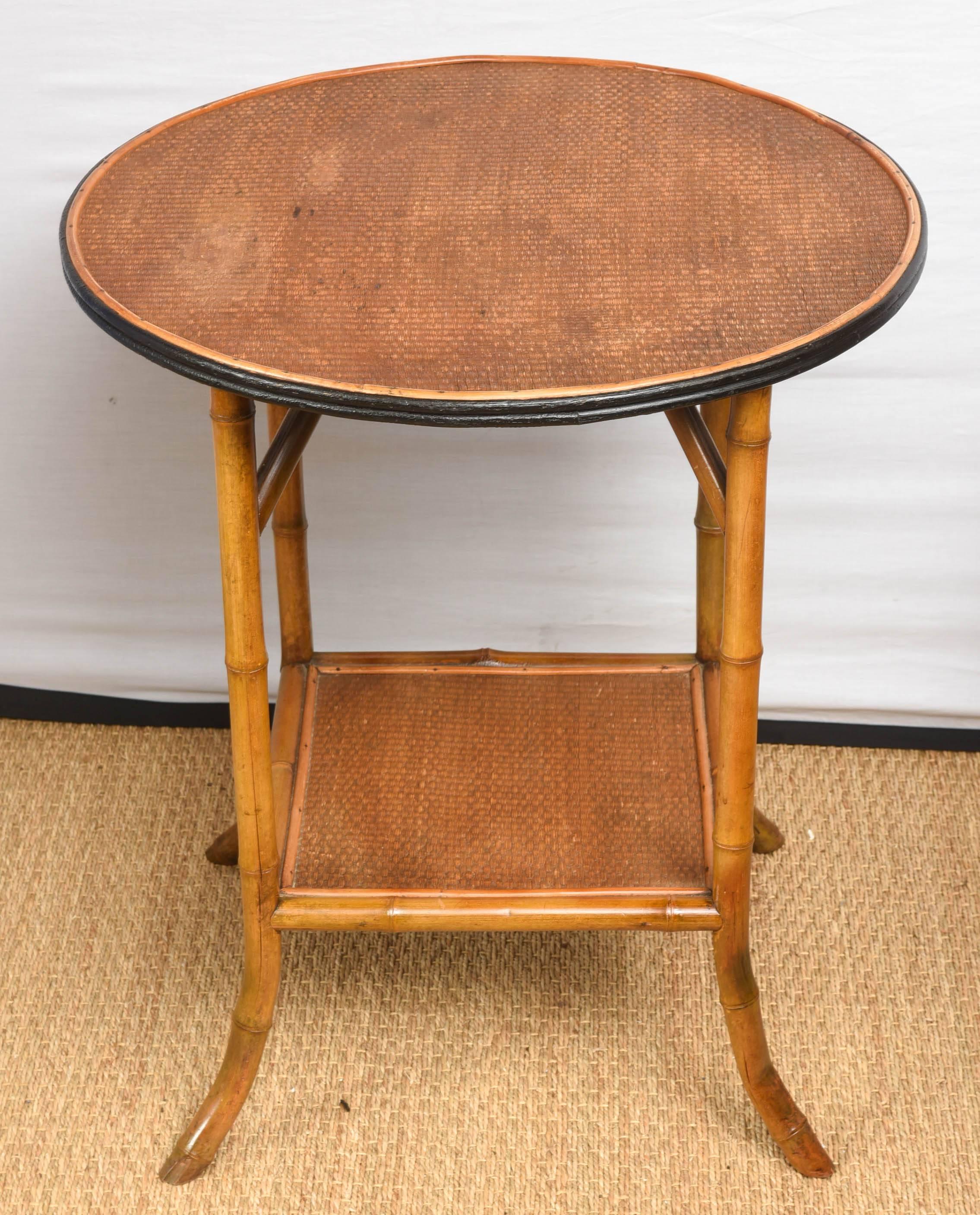Bamboo and Rattan Round Side Table at 1stDibs