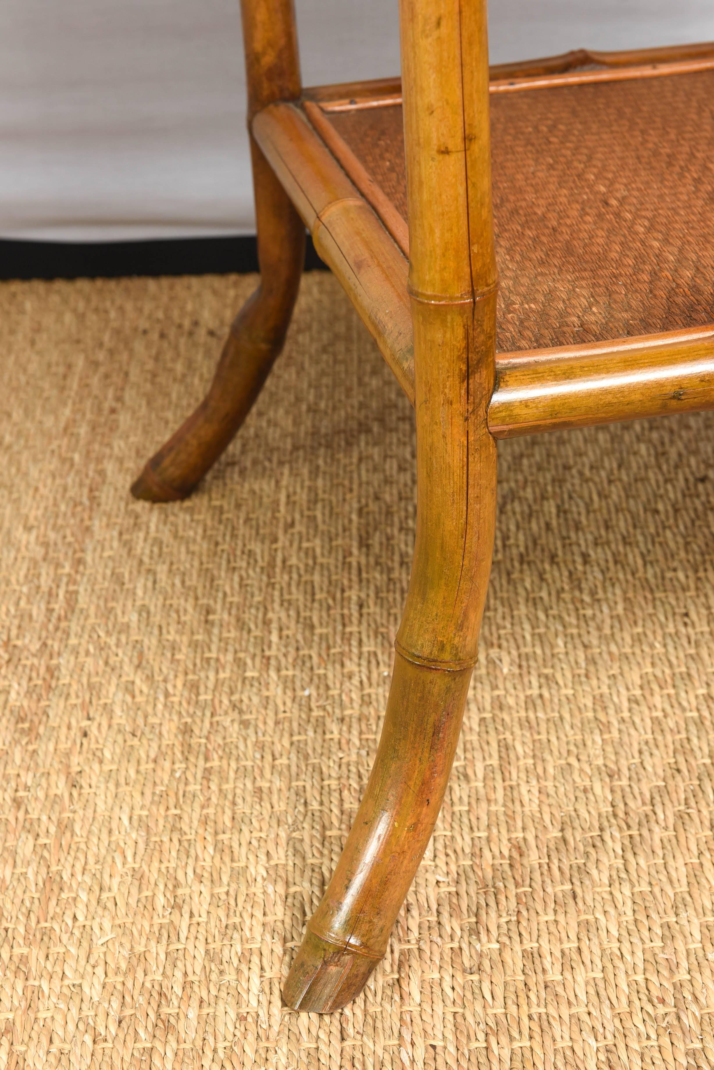 Bamboo and Rattan Round Side Table at 1stDibs