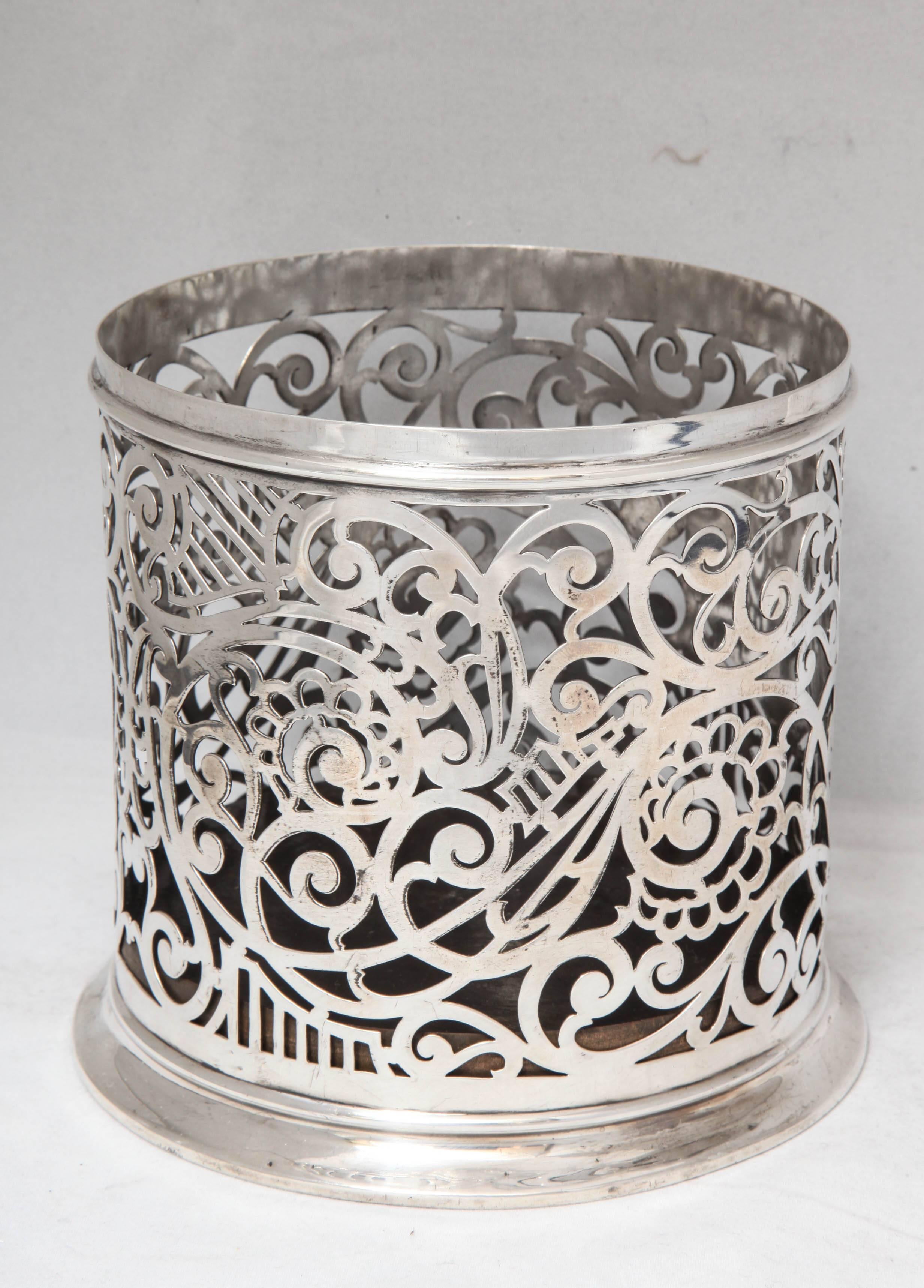 Large Edwardian Sterling Silver Champagne/Wine Bottle Holder at 1stDibs