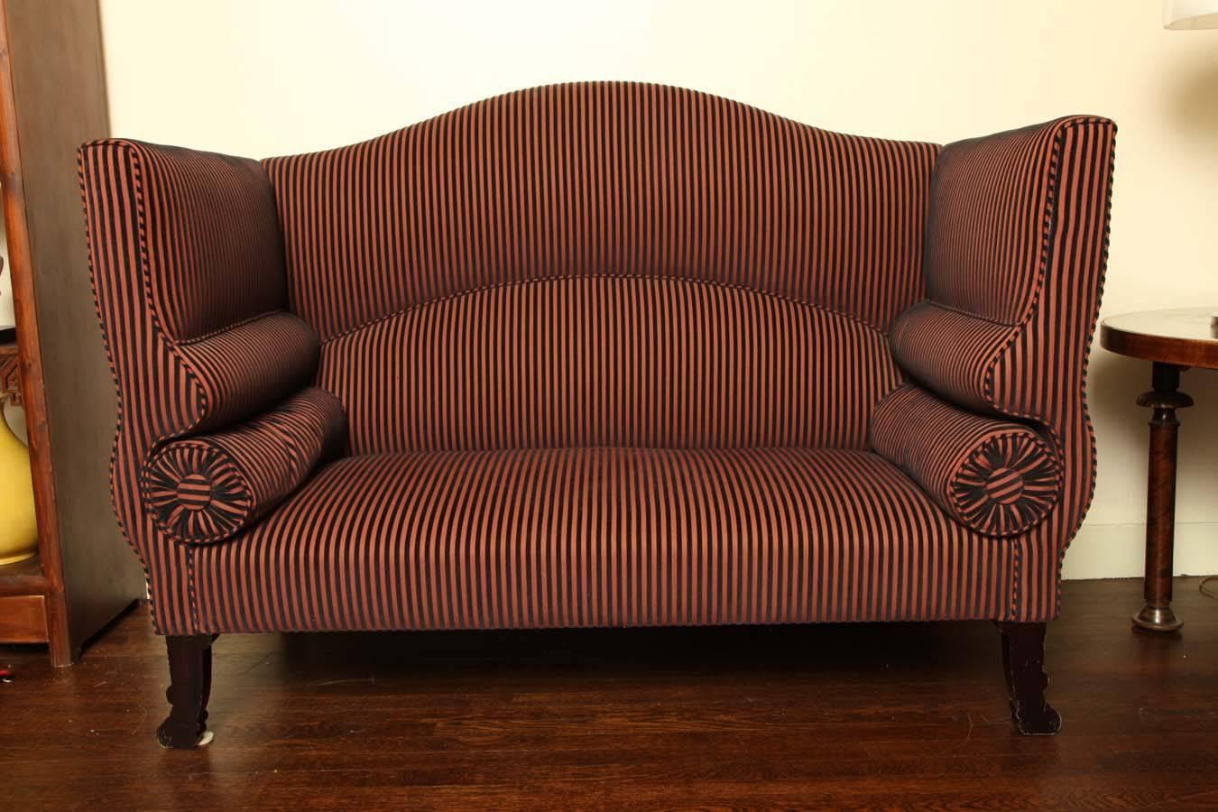 Hollywood Regency High Back Settee For Sale at 1stdibs