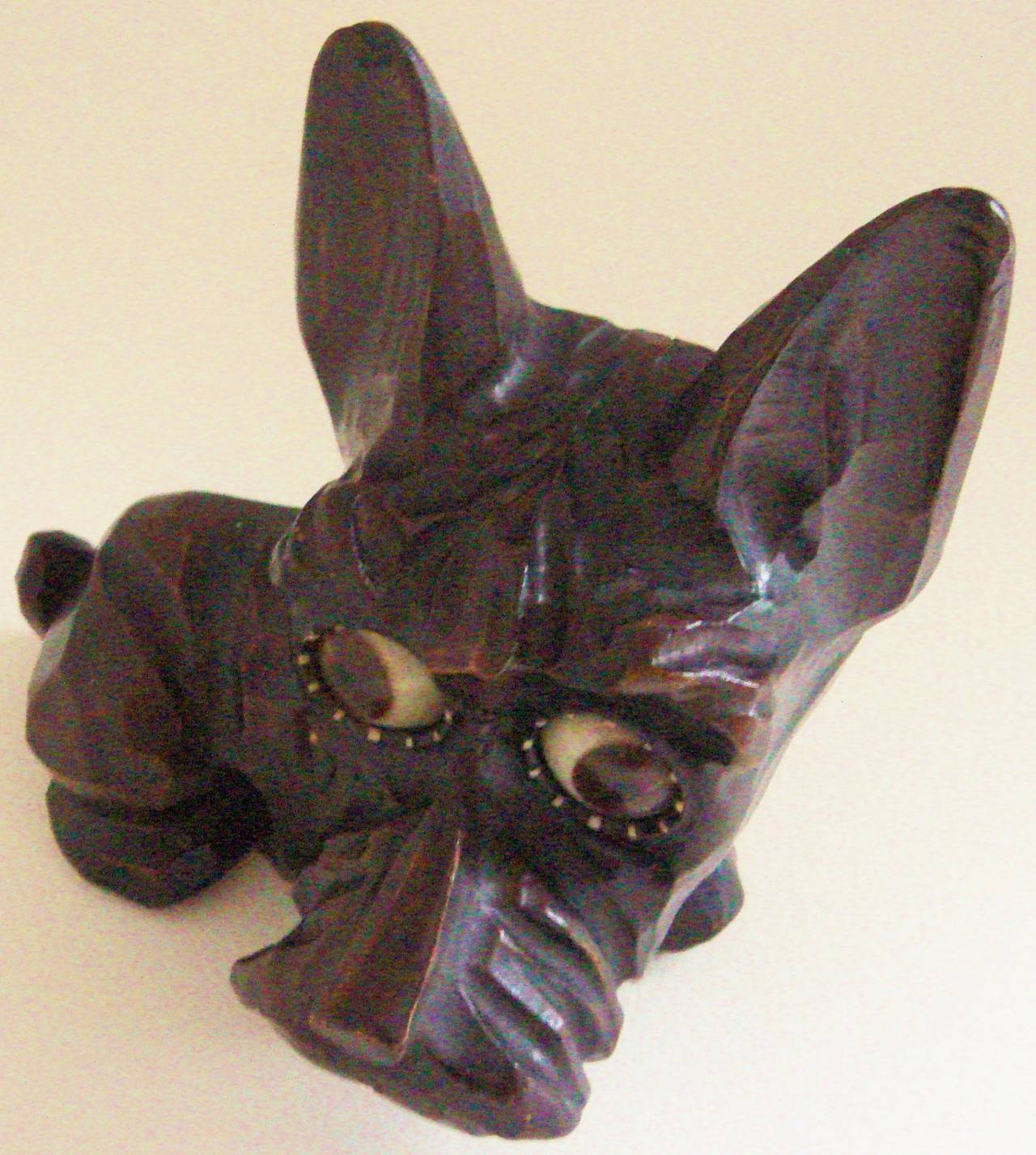 Rare German Art Deco Wooden Rolling Eye Scottie Mechanical Clock by