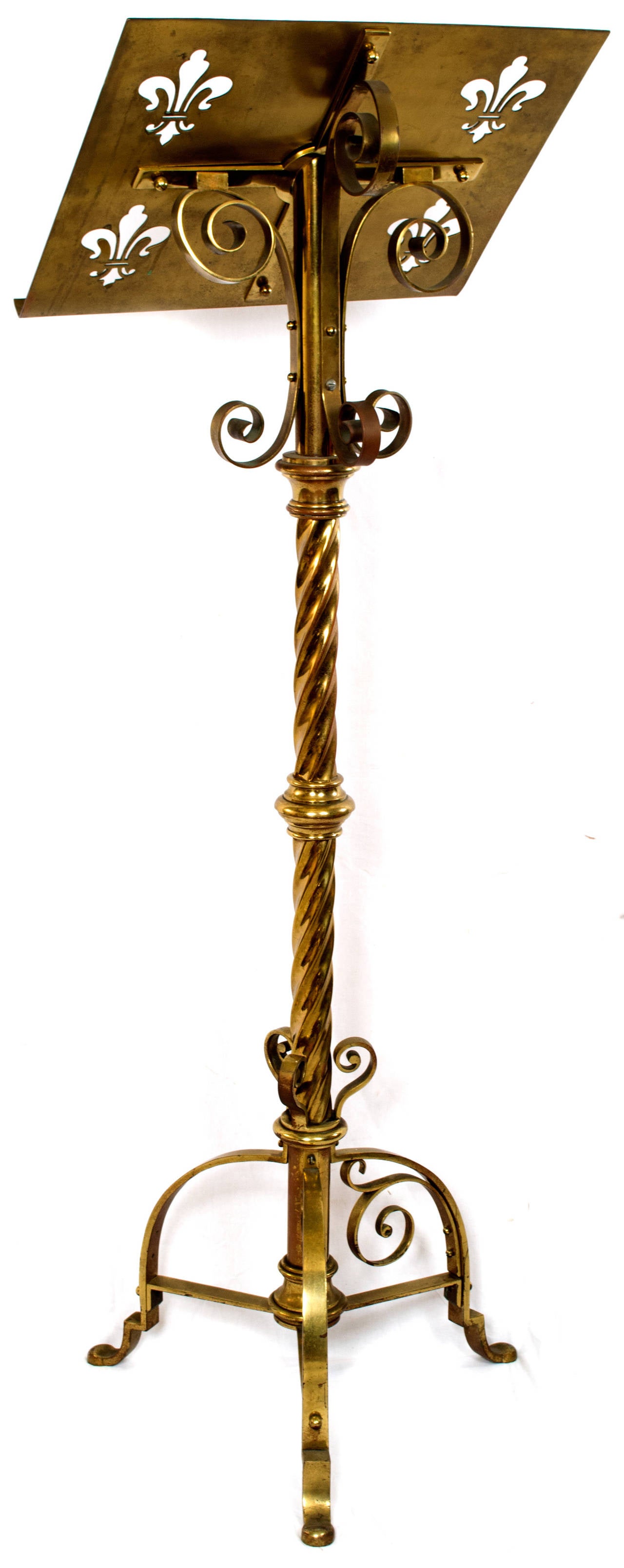 Elaborate Brass Gothic Revival Music Stand or Pulpit at 1stdibs