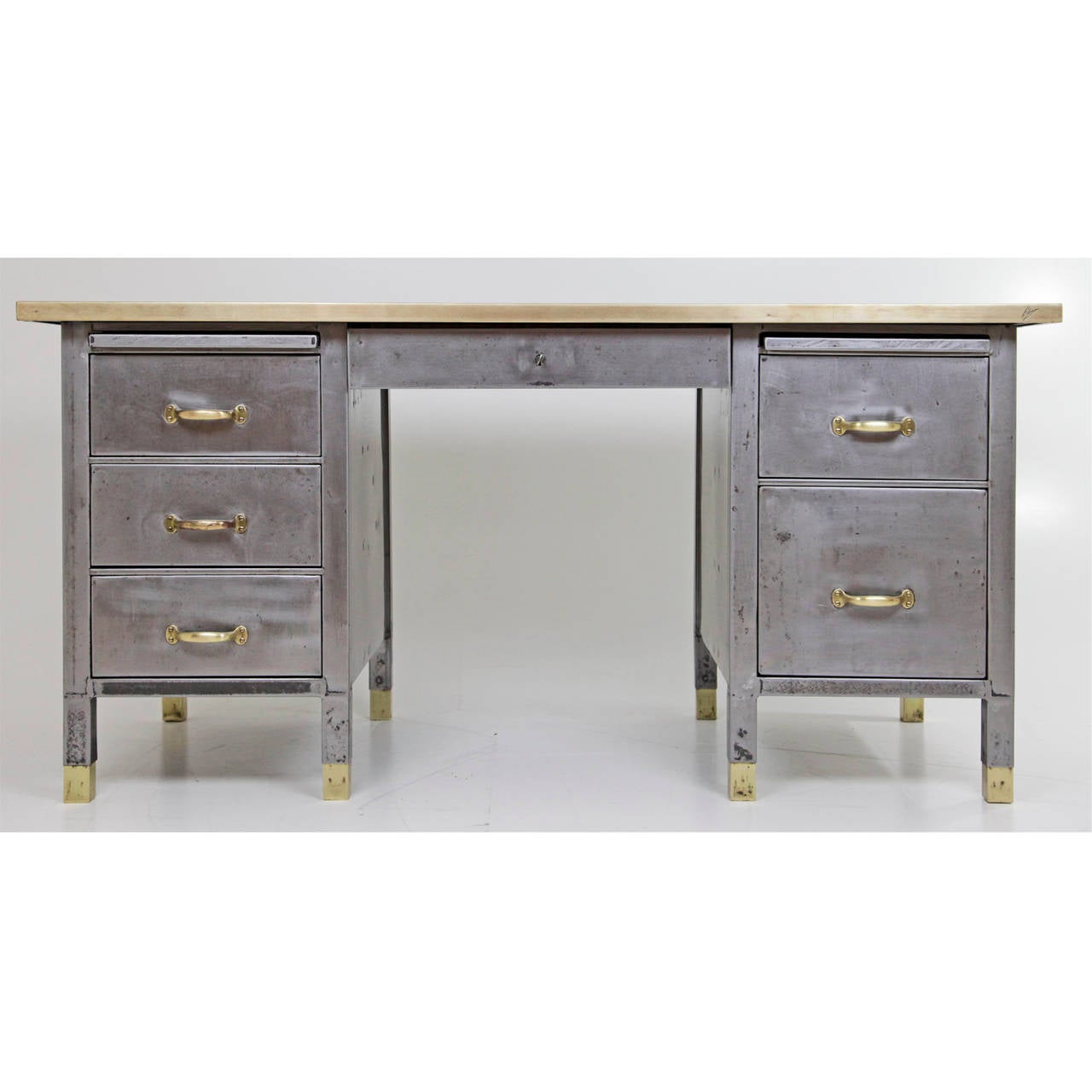 High Quality French Metal Writing Desk, Early 20th Century For Sale at