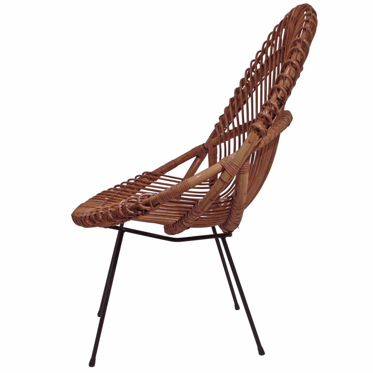 Wicker Bucket Chair, 1960s For Sale at 1stdibs