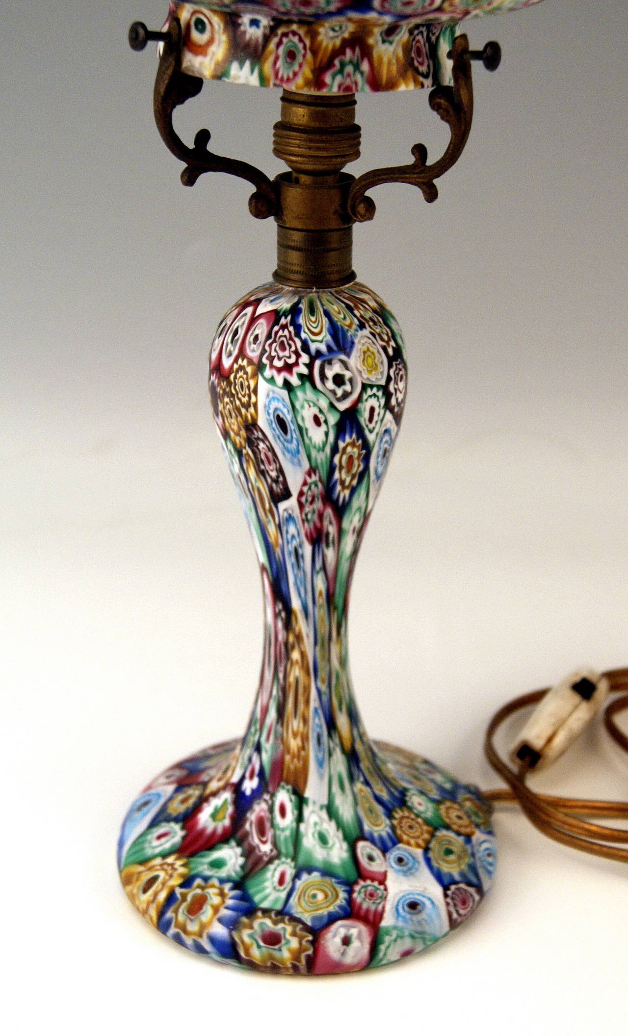 Murano Vintage Glass Lamp Millefiori Fratelli Toso, circa 19201925 at
