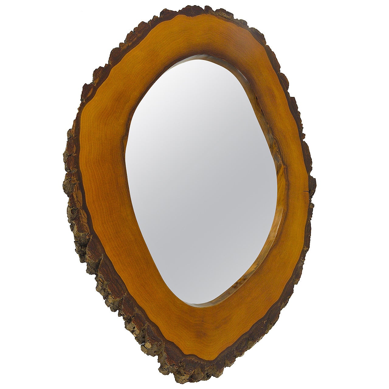 Modernist Walnut Wall Mirror, Austria, 1950s For Sale at 1stDibs