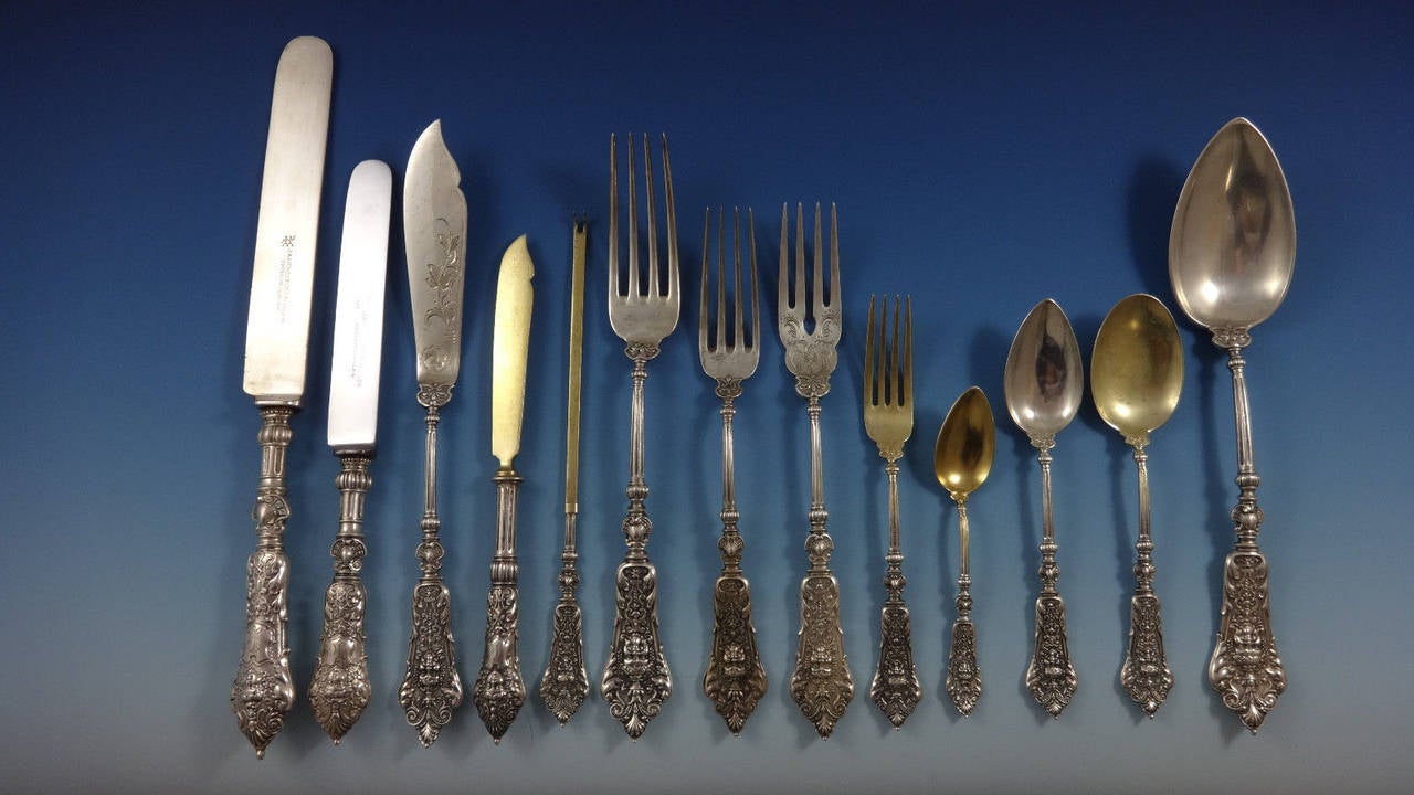 German 800 Silver Figural No. 36 Flatware Set Service Dinner Size 203
