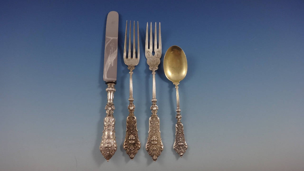 German 800 Silver Figural No. 36 Flatware Set Service Dinner Size 203