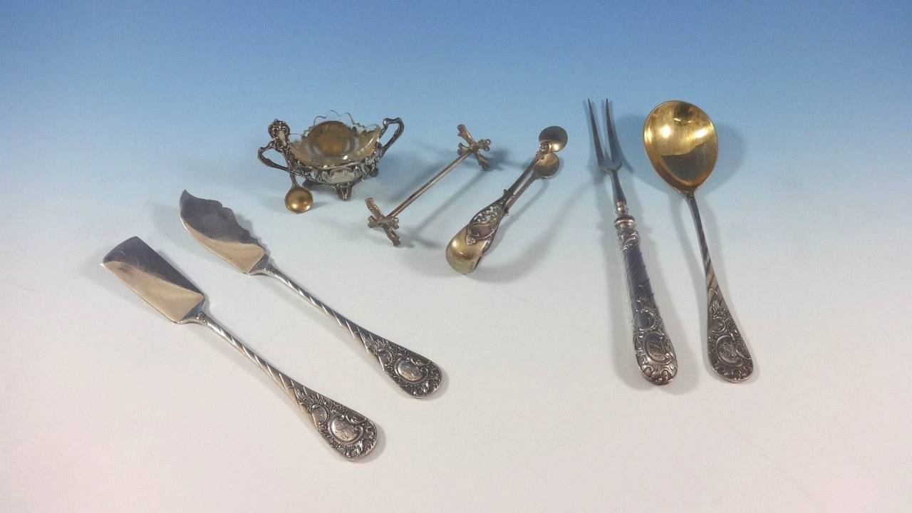 German circa 1890 Fitted Box 800 Silver Flatware Set Service of 166