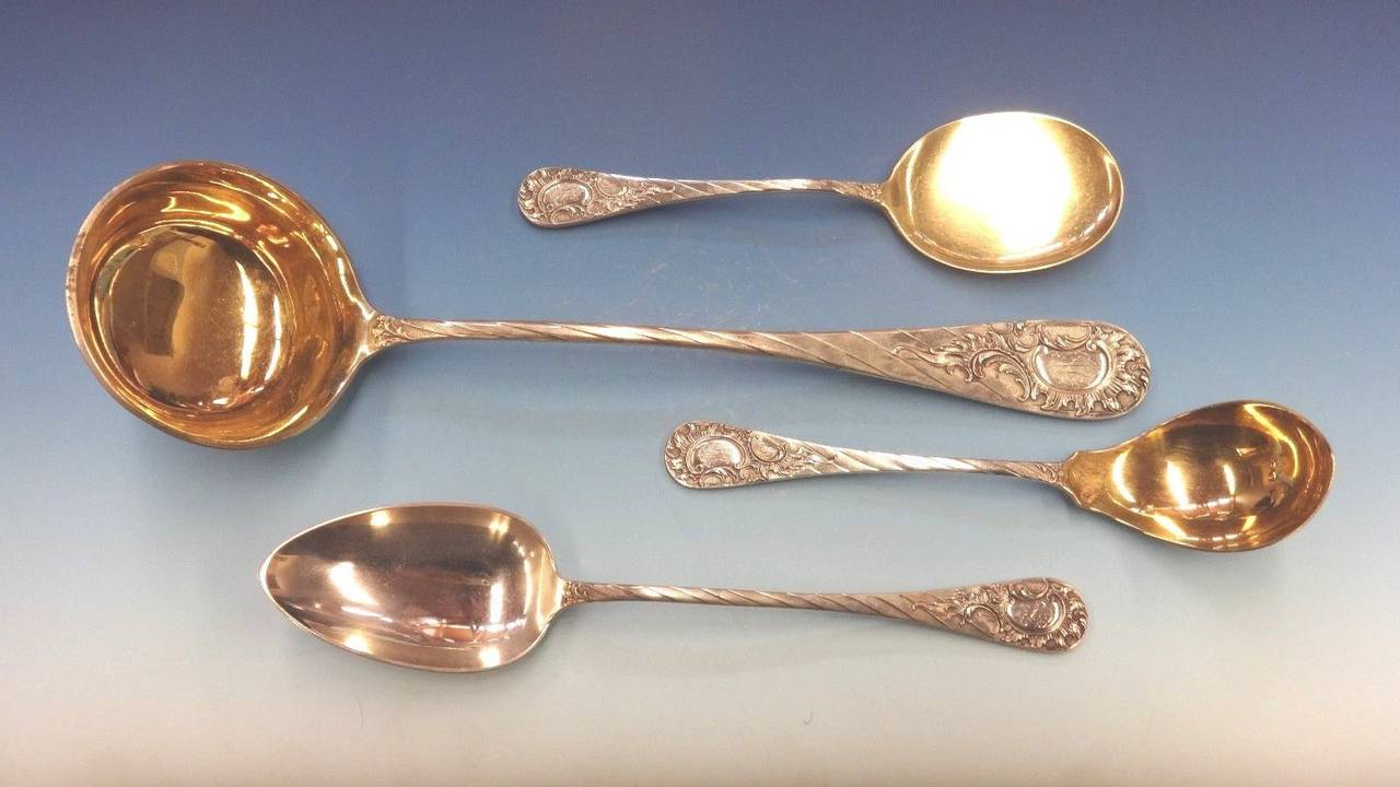 German circa 1890 Fitted Box 800 Silver Flatware Set Service of 166