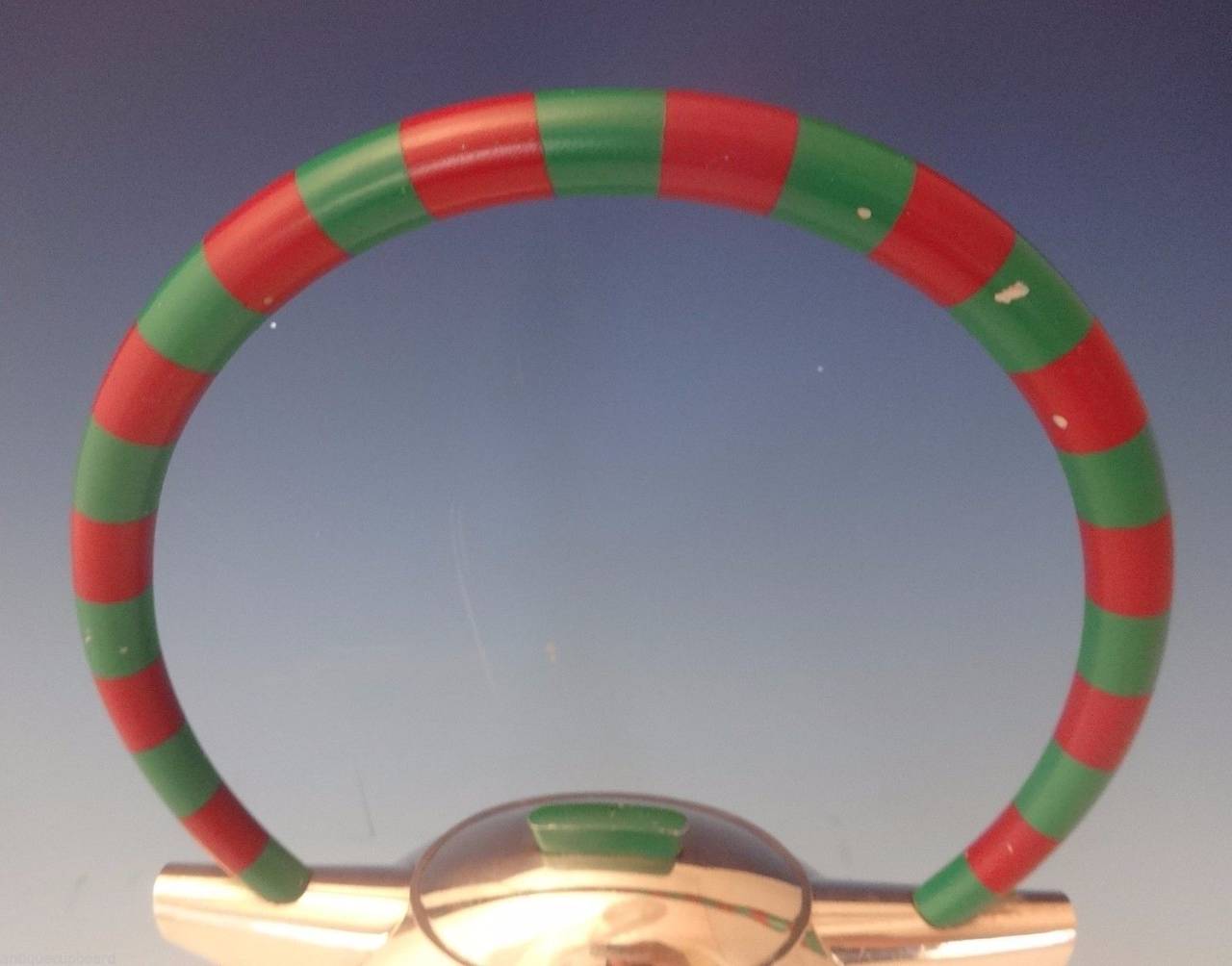 Charles Crowley Sterling Silver Coffee Set, Enamel and Stand Modern Art