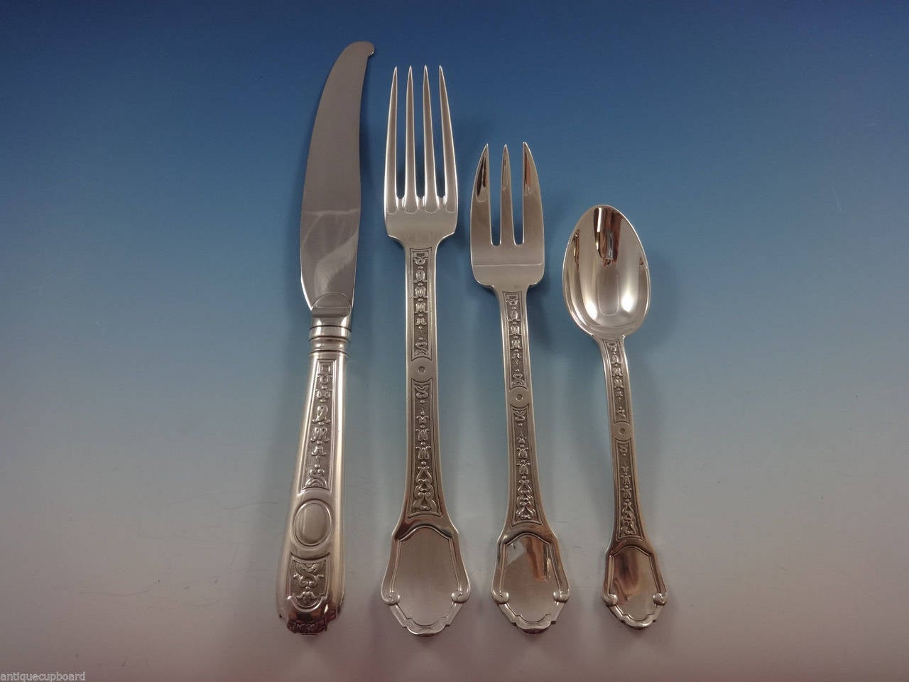 Versailles by Tetard Freres Sterling Silver Flatware Set Service French 70 Pcs For Sale at 1stDibs