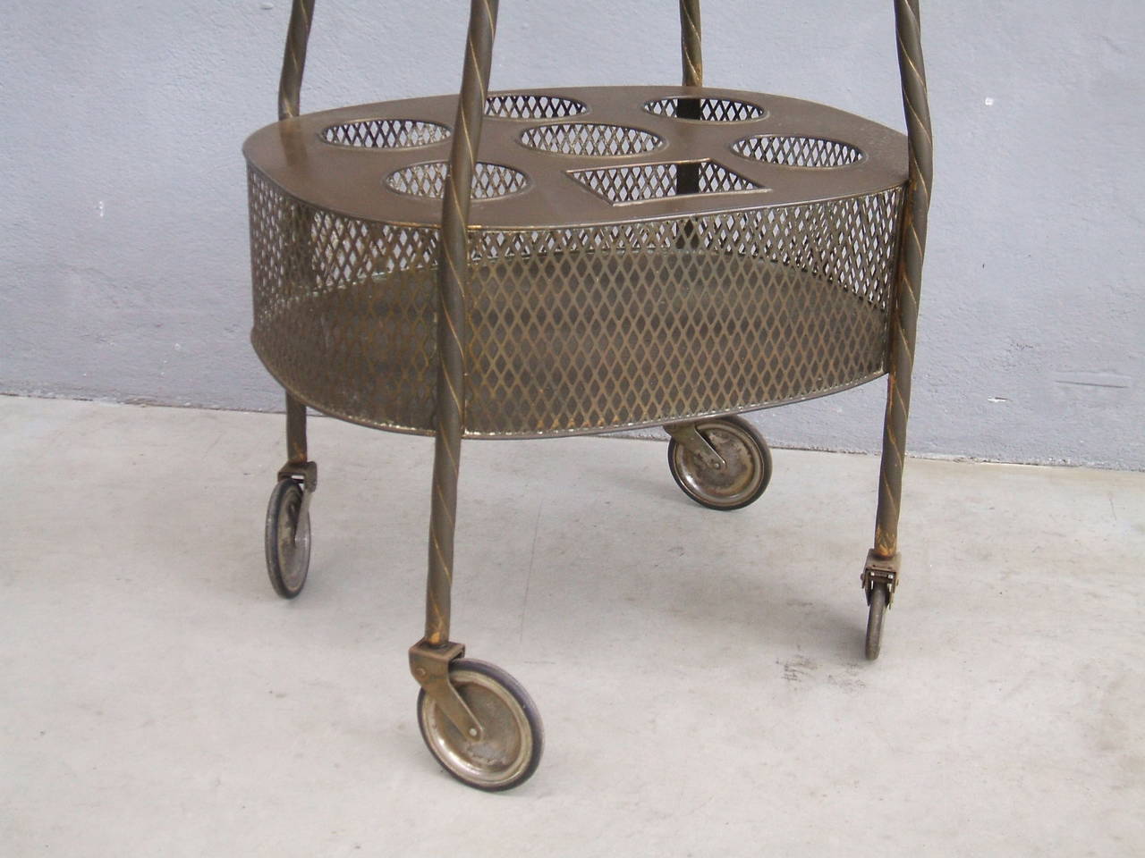French Art Deco Brass Bar Cart at 1stDibs