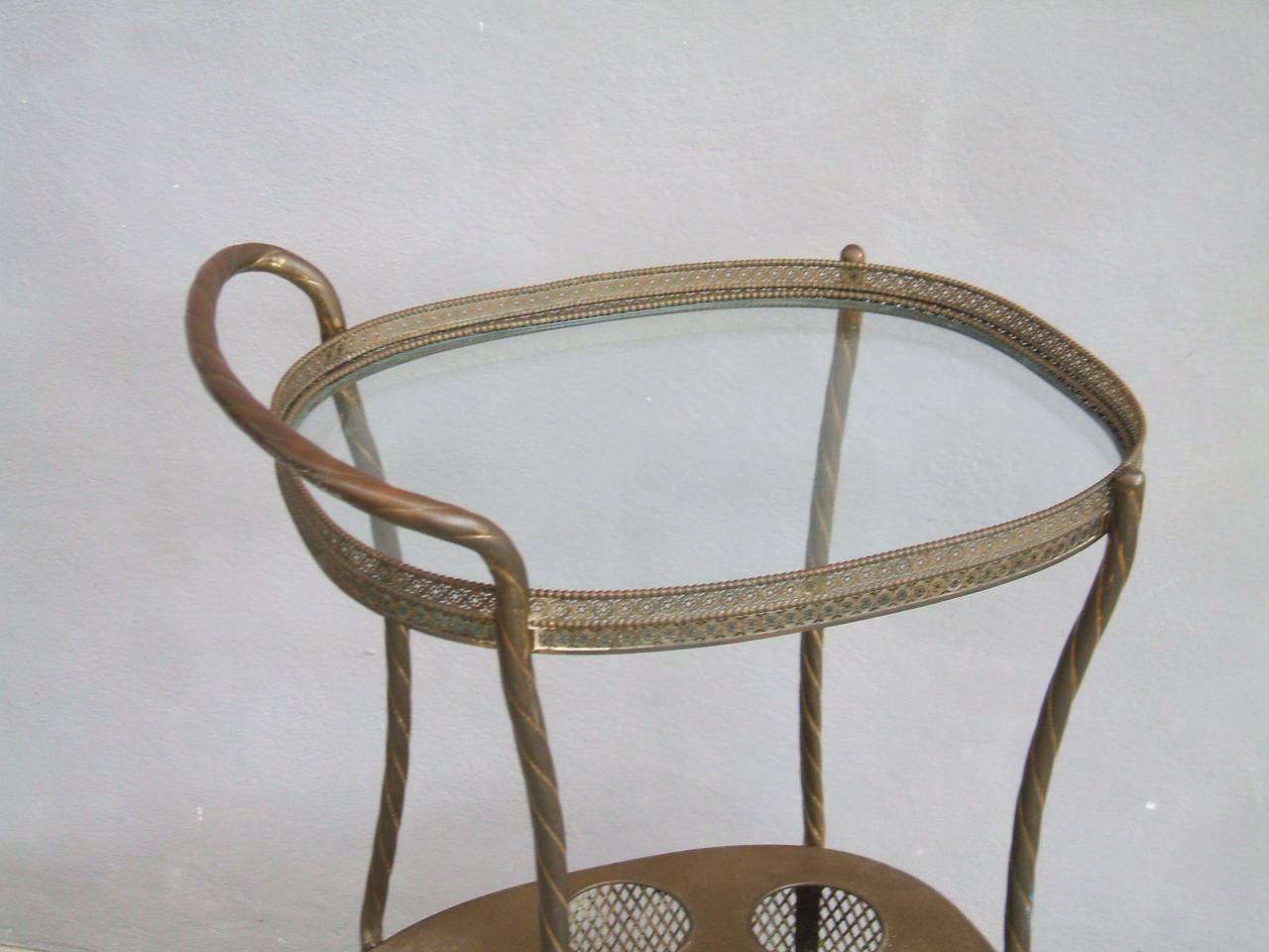 French Art Deco Brass Bar Cart at 1stDibs