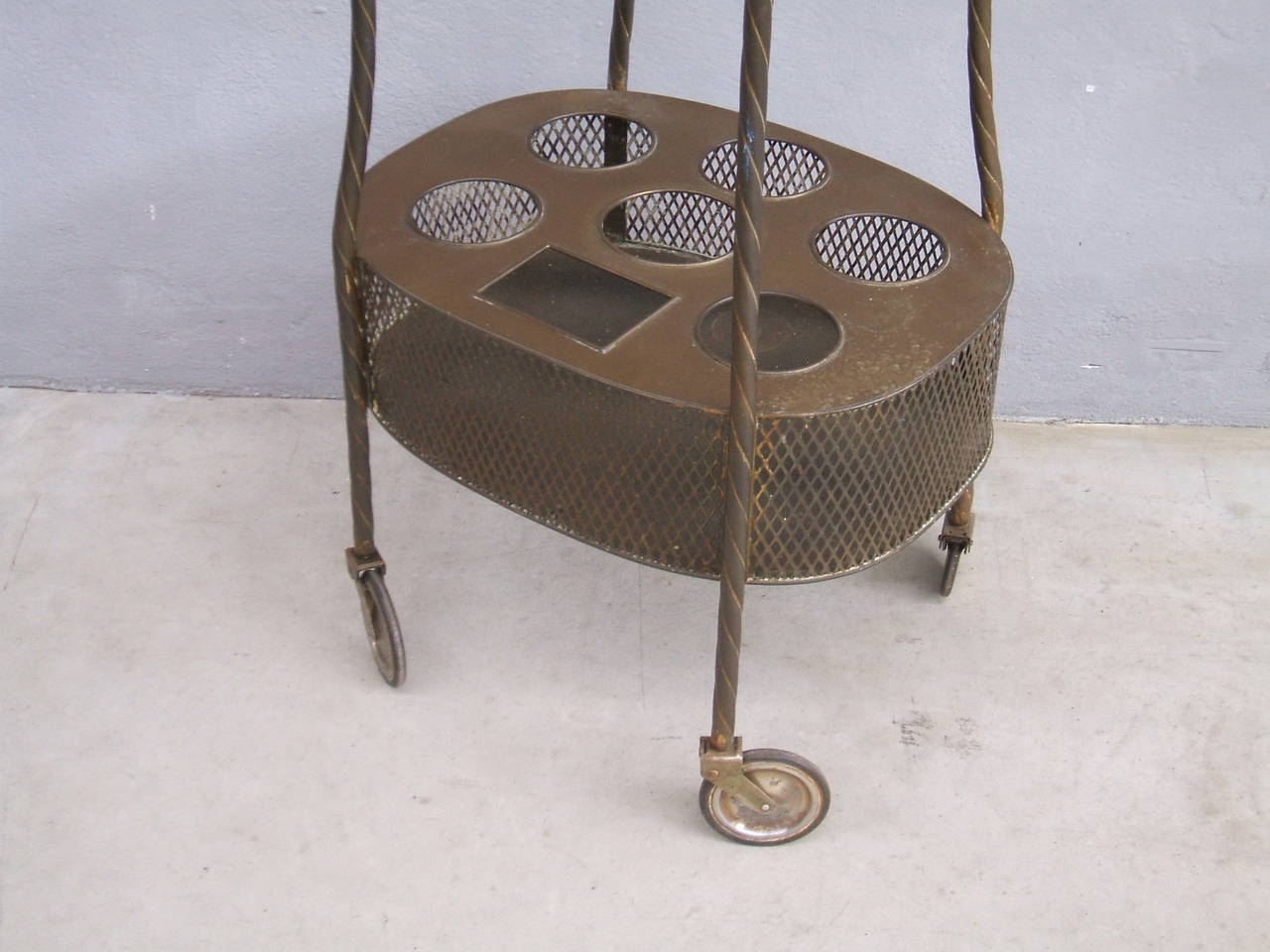French Art Deco Brass Bar Cart at 1stDibs