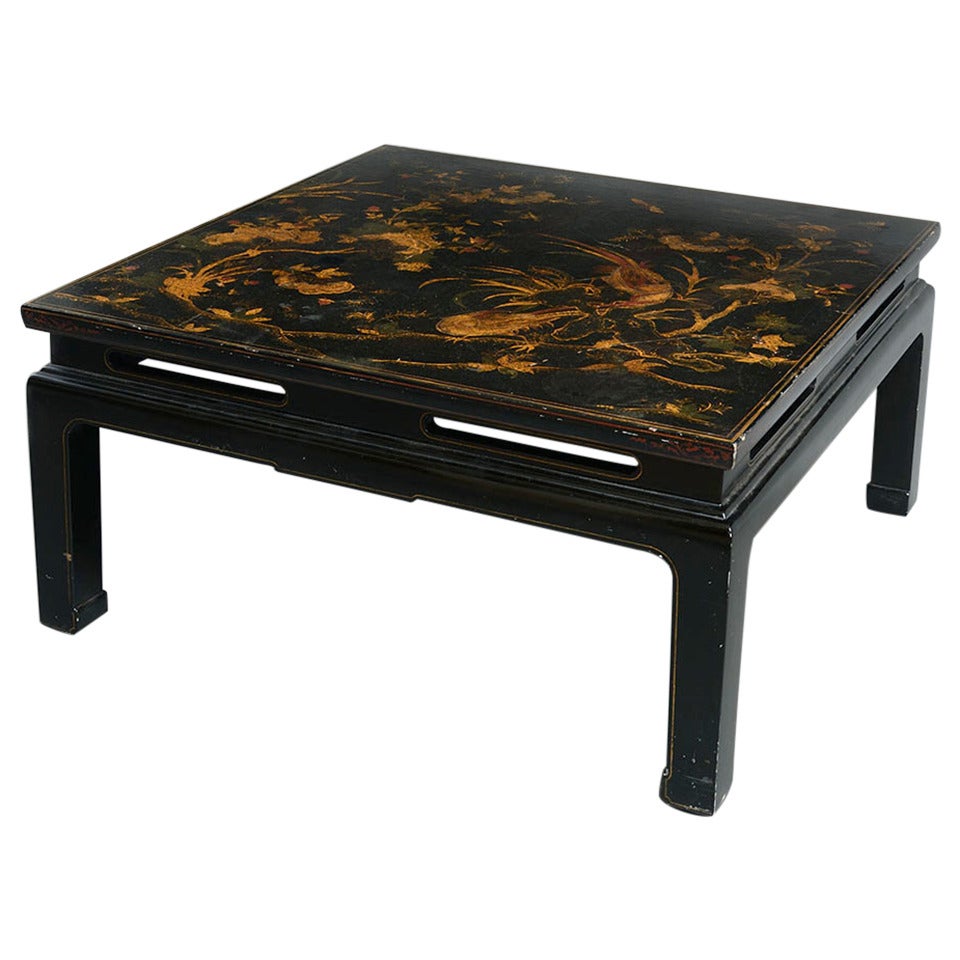 Lacquer Panel Coffee Table at 1stDibs