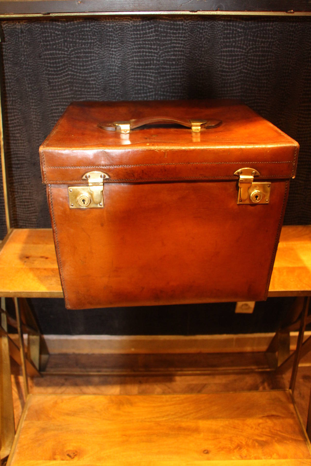 1920s Leather Hat Box at 1stDibs
