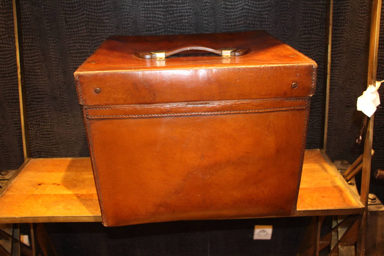 1920s Leather Hat Box at 1stDibs