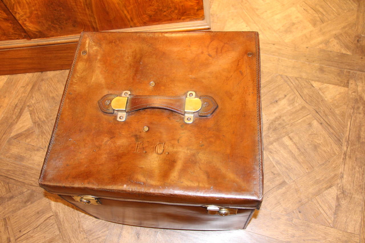 1920s Leather Hat Box at 1stDibs