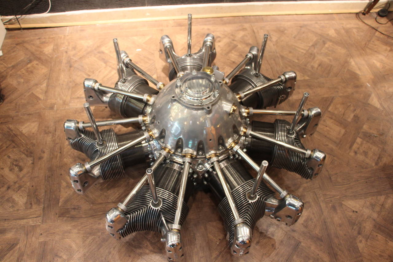 1930s Seven-Cylinder Jacobs Aircraft Engine Coffee Table at 1stDibs