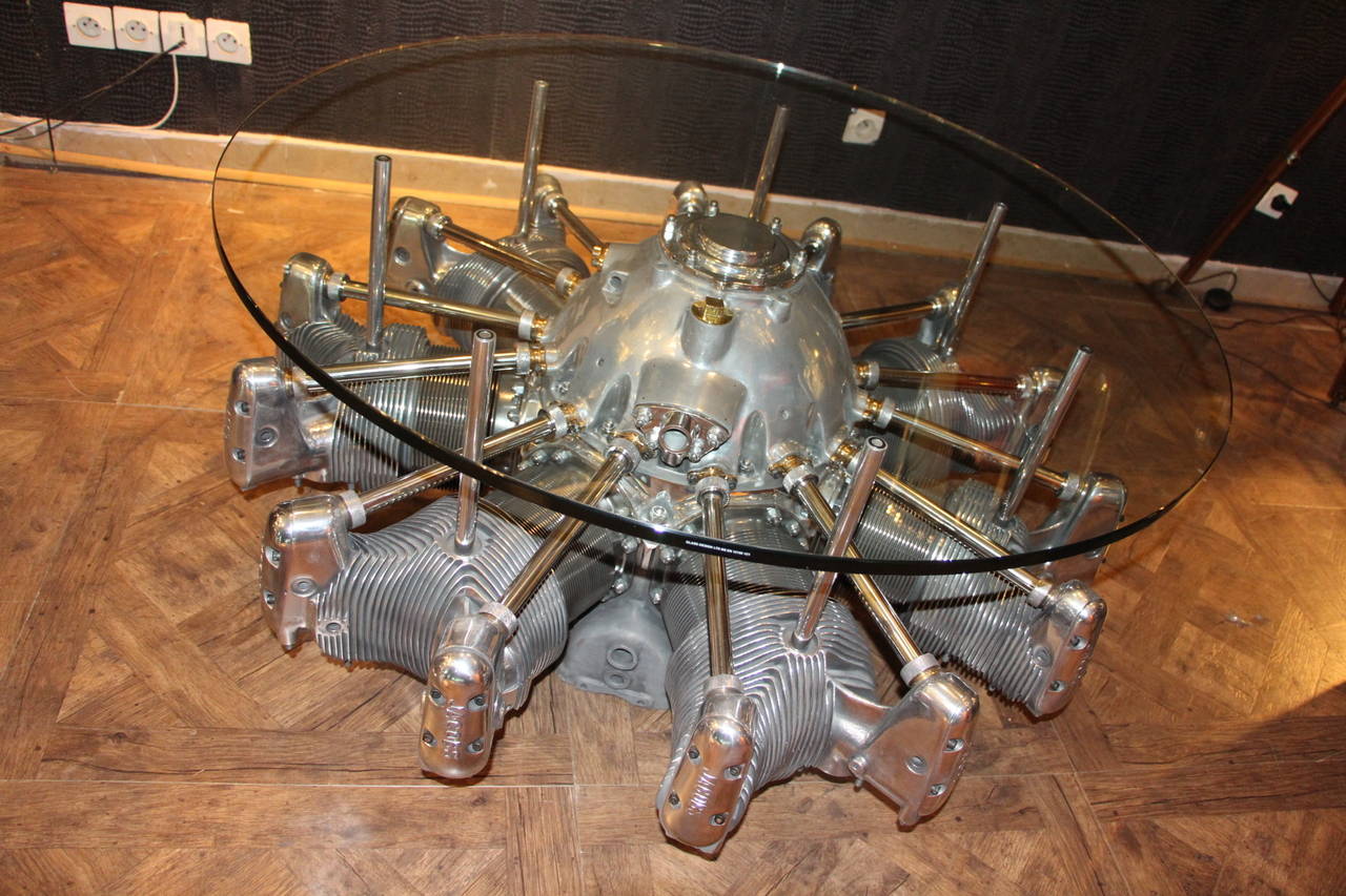 1930s SevenCylinder Jacobs Aircraft Engine Coffee Table at 1stDibs
