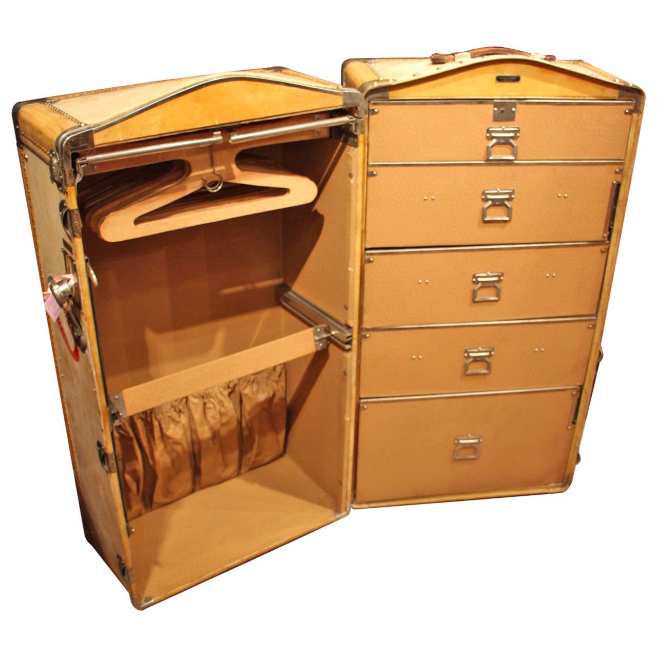 1920s Vellum Wardrobe Trunk at 1stdibs