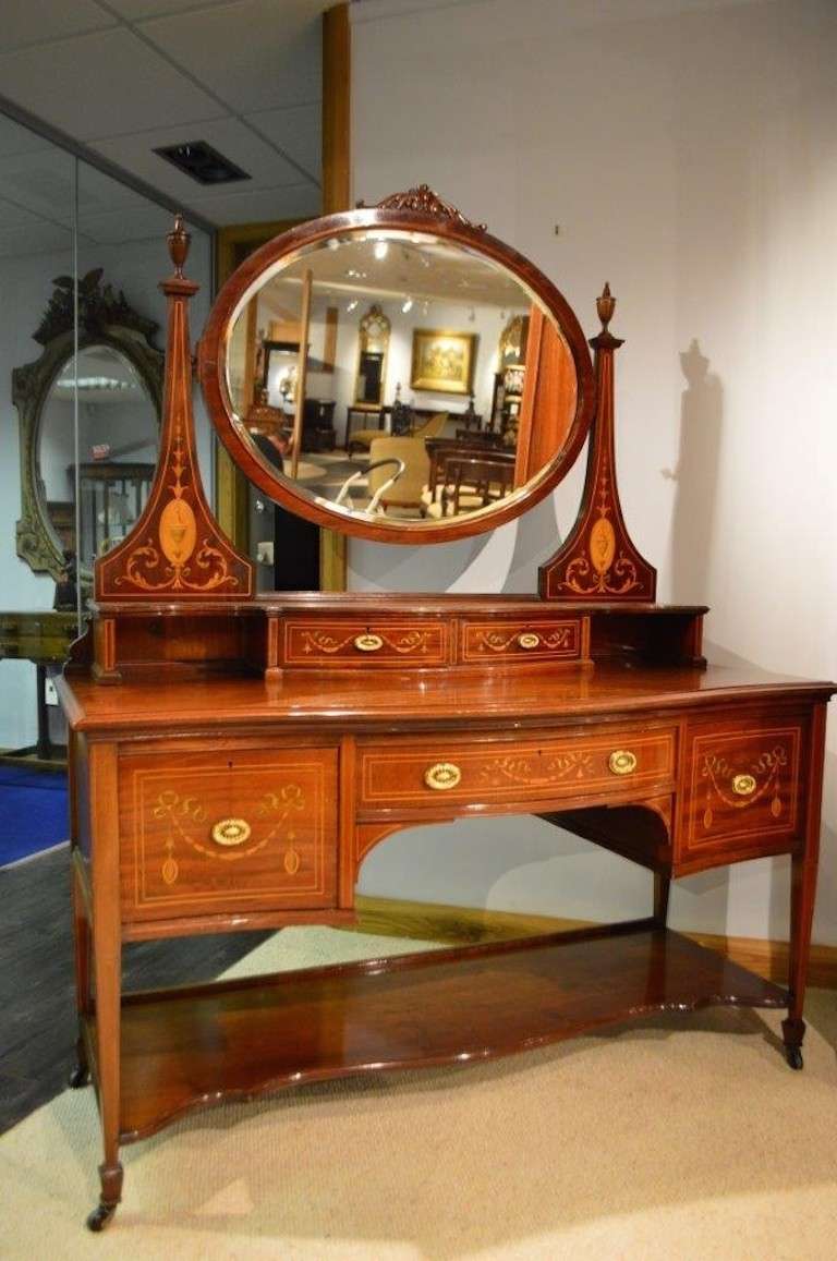 A Magnificent and Rare Mahogany Inlaid Late Victorian Period Bedroom