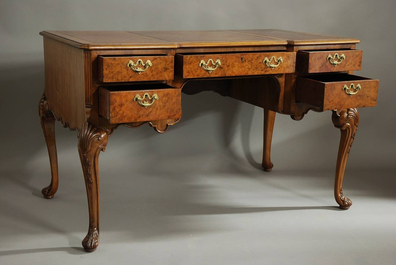 Queen Anne Writing Desk For Sale Walnut Writing Desk in the Queen Ann Style For Sale at 1stDibs