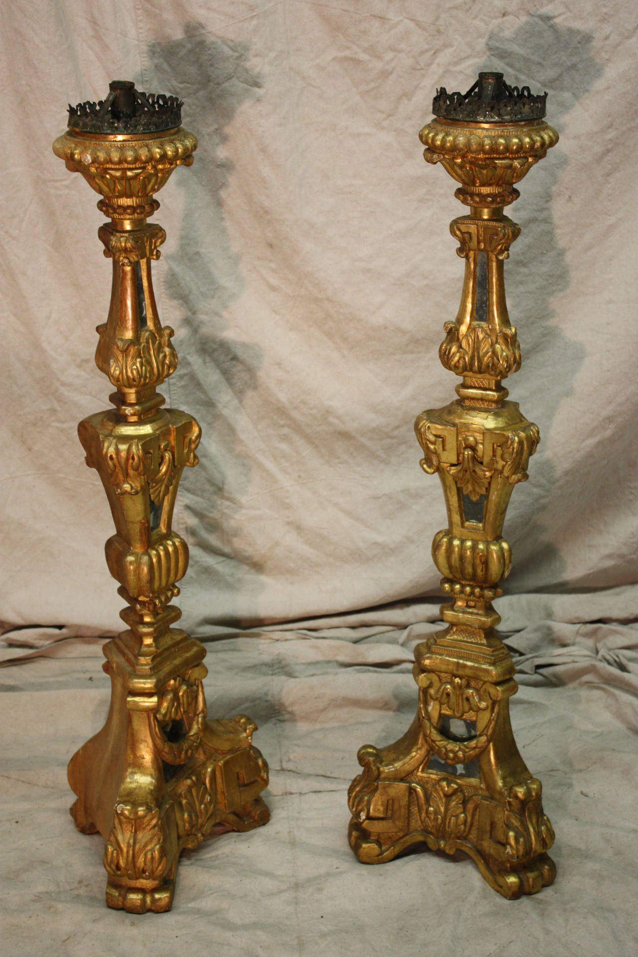 18th Century Italian Giltwood Candlesticks For Sale at 1stDibs 18th