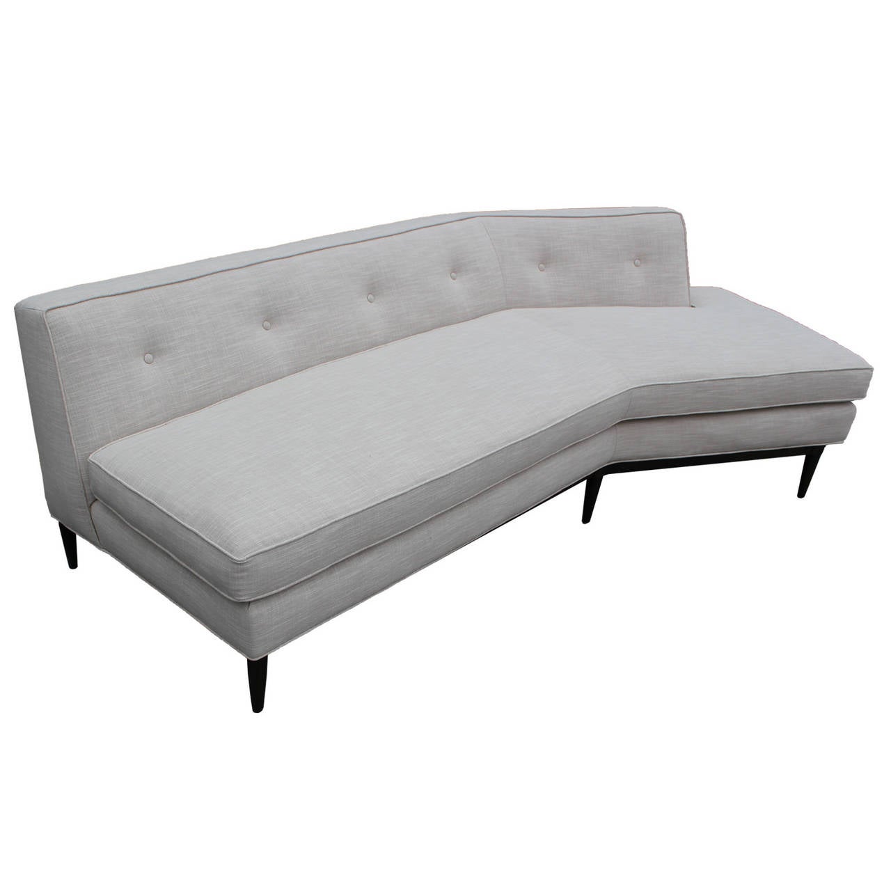 Angled Tomlinson White Linen Sofa at 1stDibs