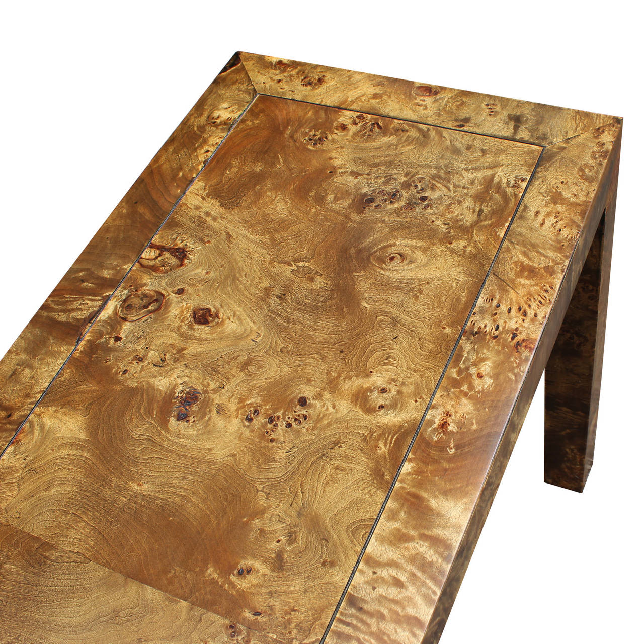 Parson Style Olive Burl Wood Console Table at 1stDibs burlwood