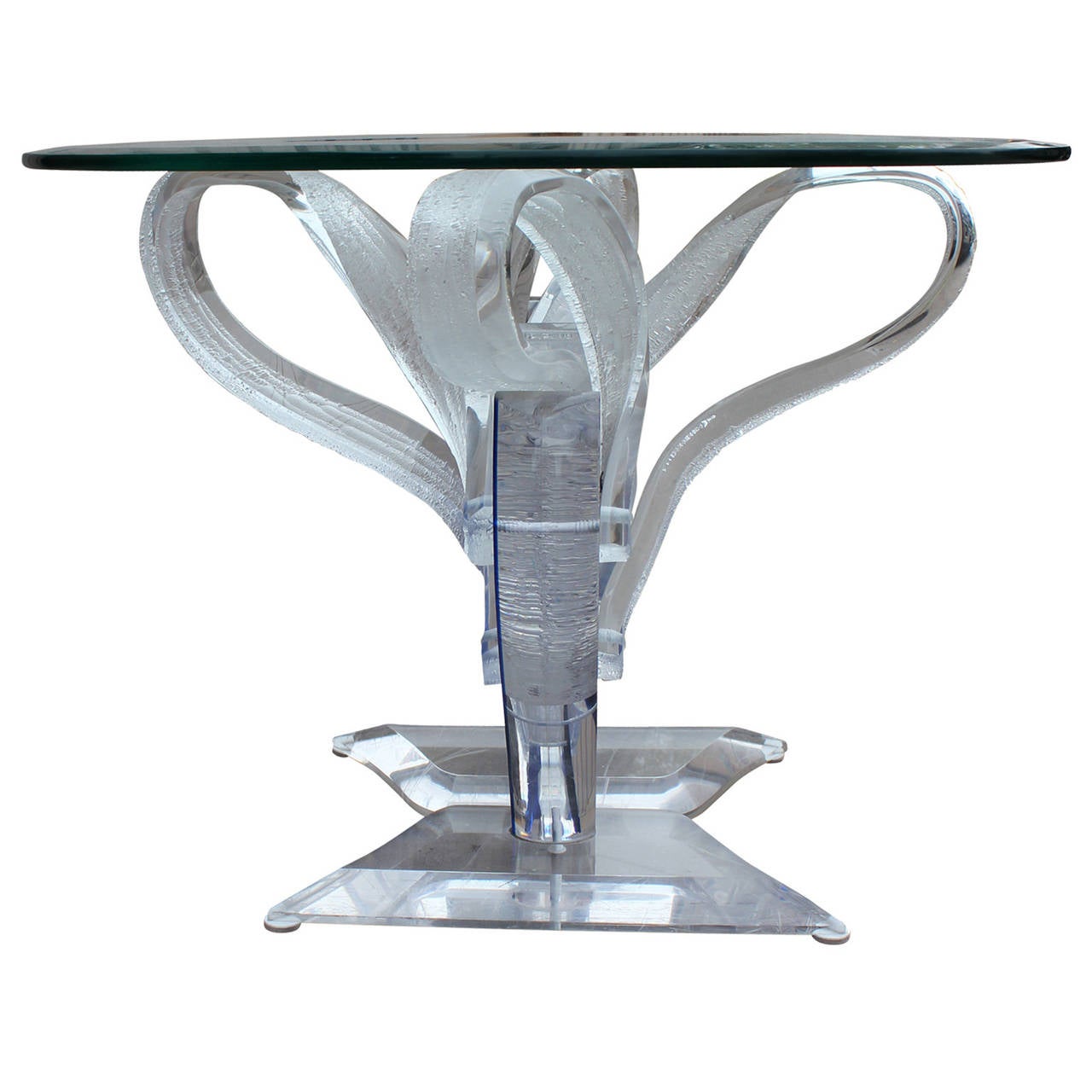 Pair of Stunning Cobalt Blue Lucite Side Tables at 1stDibs