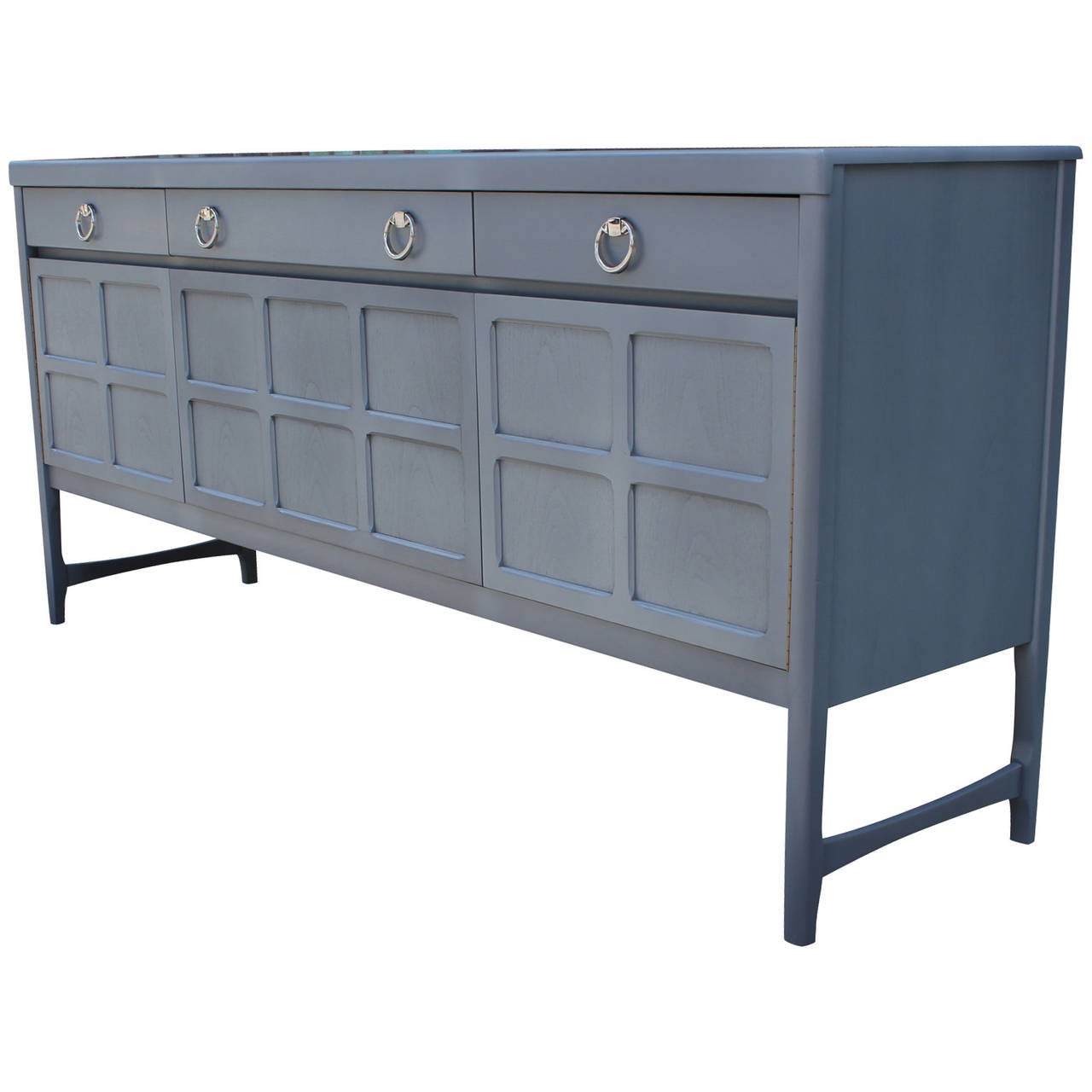 Light French BlueGrey Sideboard with Chrome Handles at 1stDibs light