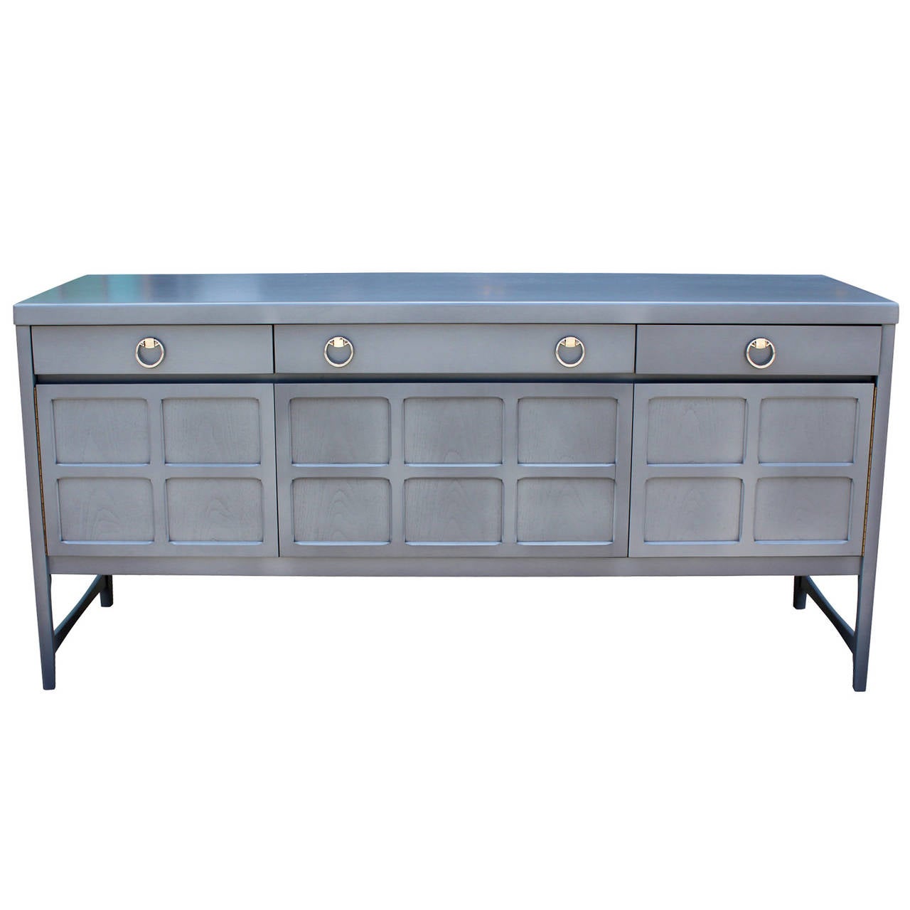 Light French BlueGrey Sideboard with Chrome Handles at 1stDibs