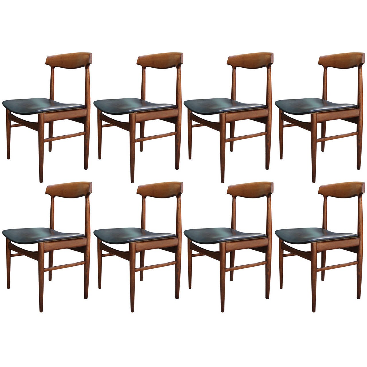 Set of Eight Mid Century Modern Danish Dining Chairs For Sale at 1stdibs