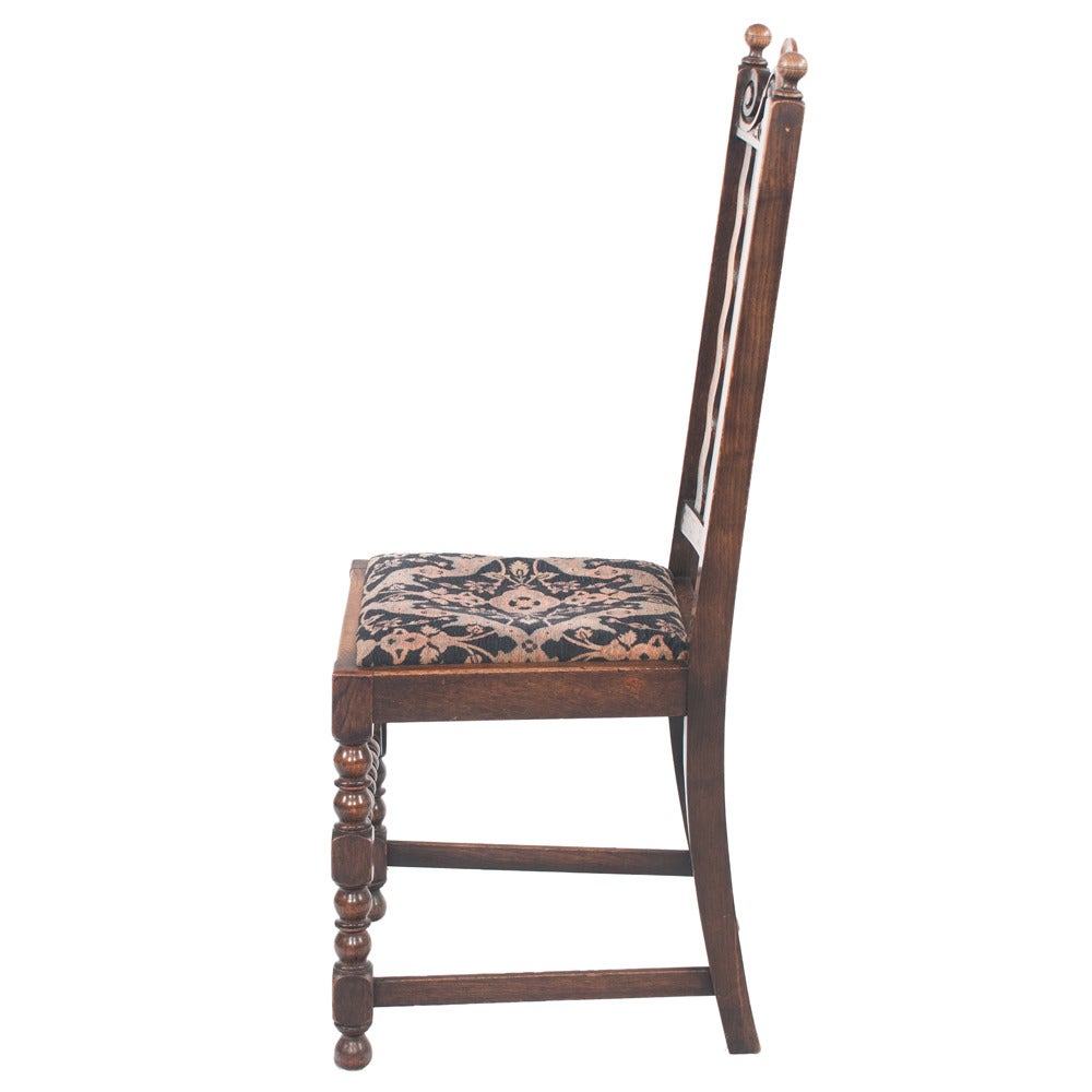 Jacobean Oak Dining Chairs, Set of six For Sale at 1stDibs