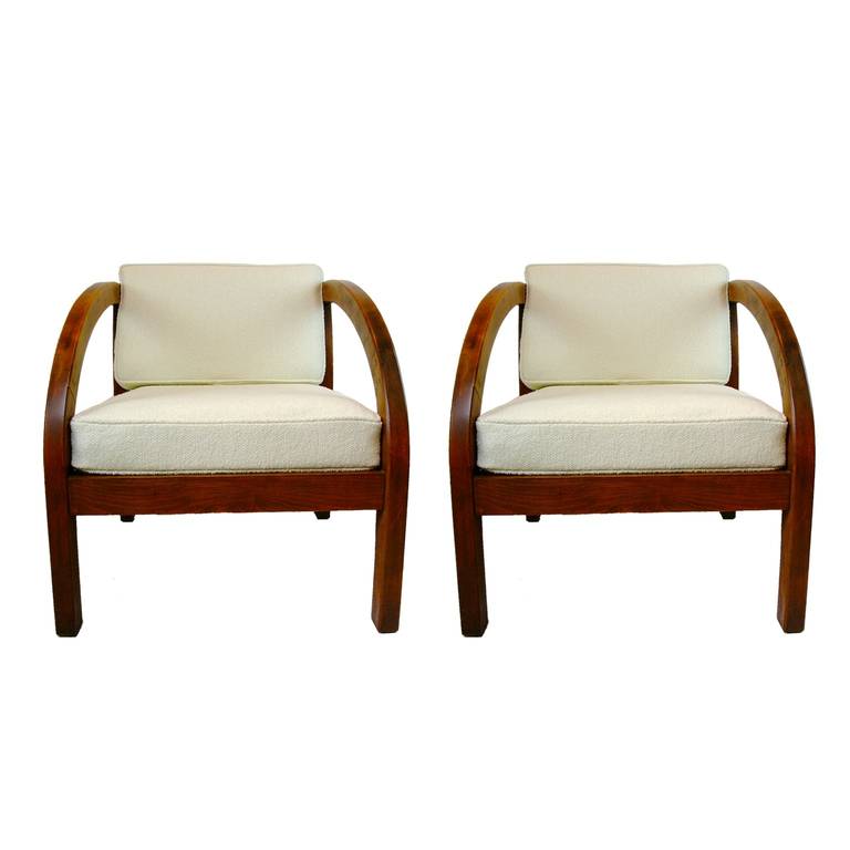 Pair of Stunning Modernage Art Deco "D" Lounge Chairs at 1stDibs