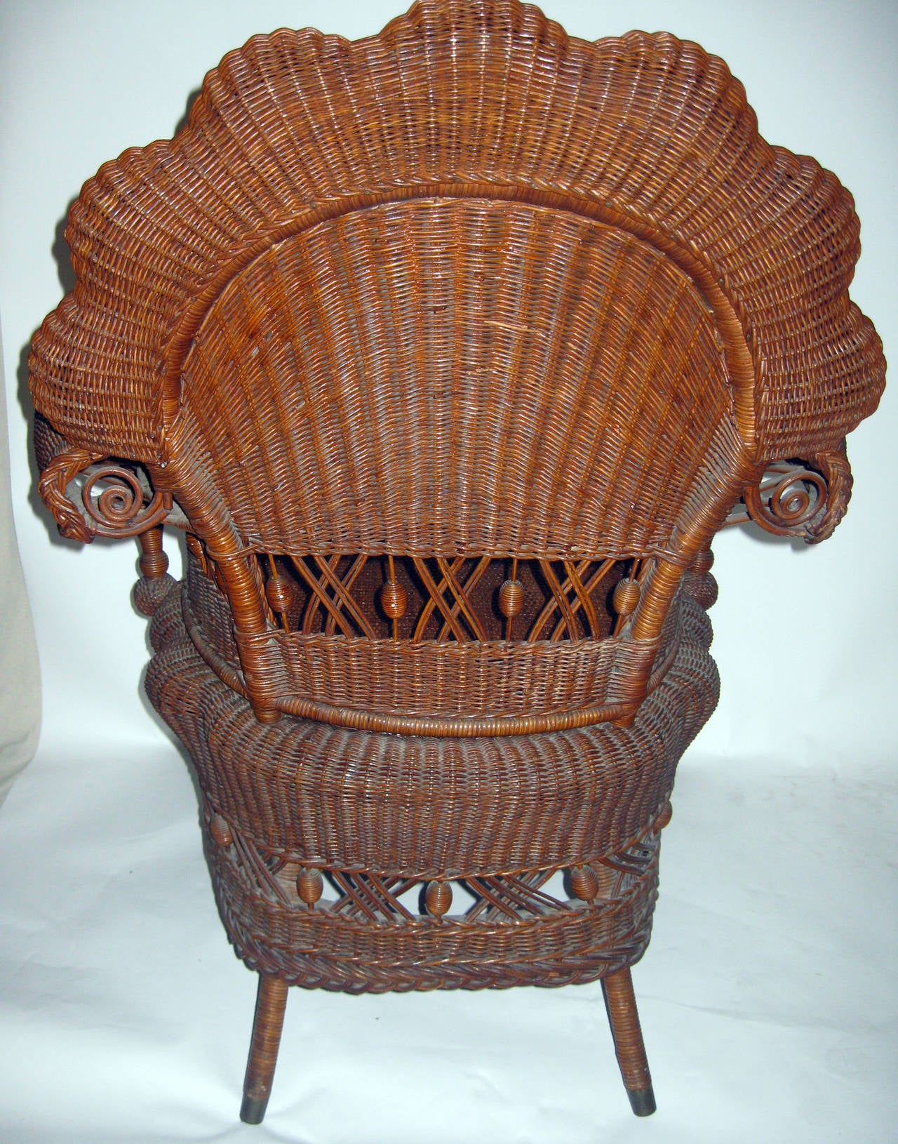 19th Century American Wicker Heywood Brothers Armchair at 1stDibs