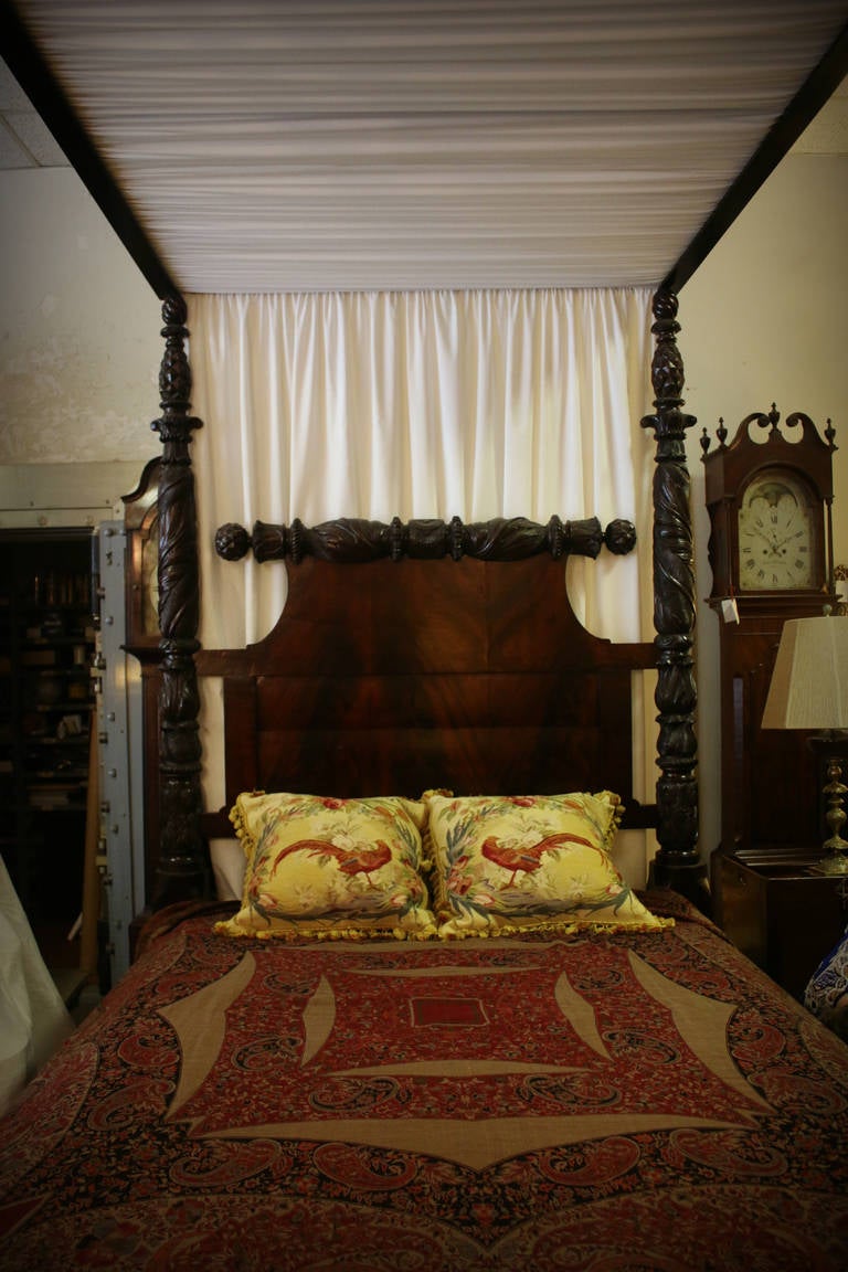 19th century Carved Mahogany American Empire Tester Bed at 1stDibs