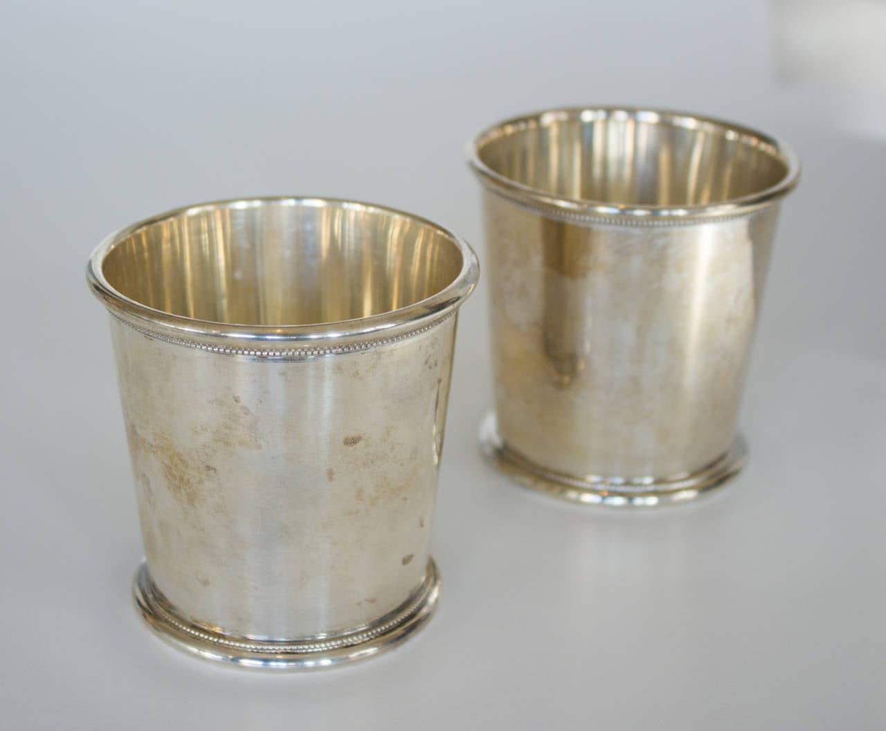 Pair of Vintage Sterling Silver Mint Julep Cups at 1stDibs antique