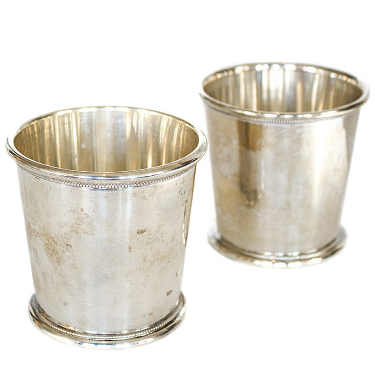 Pair of Vintage Sterling Silver Mint Julep Cups at 1stDibs antique