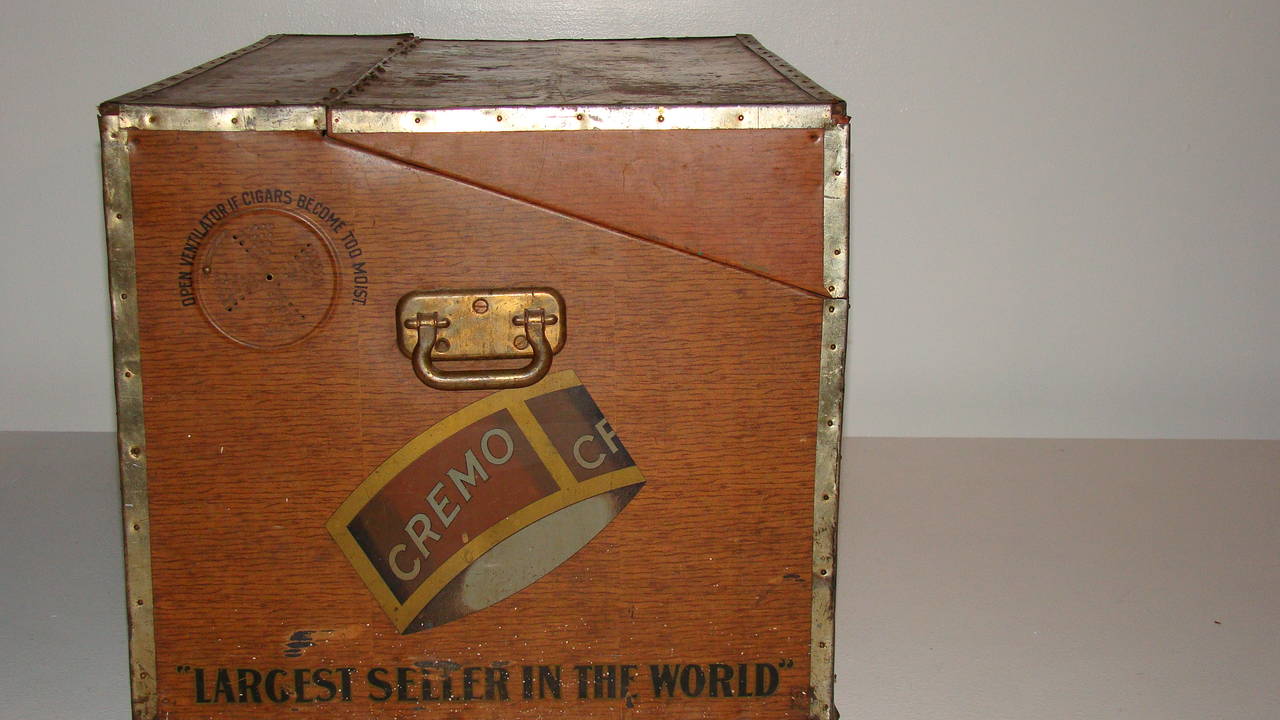 Early "Cremo" Large Cigar Humidor Trunk at 1stDibs