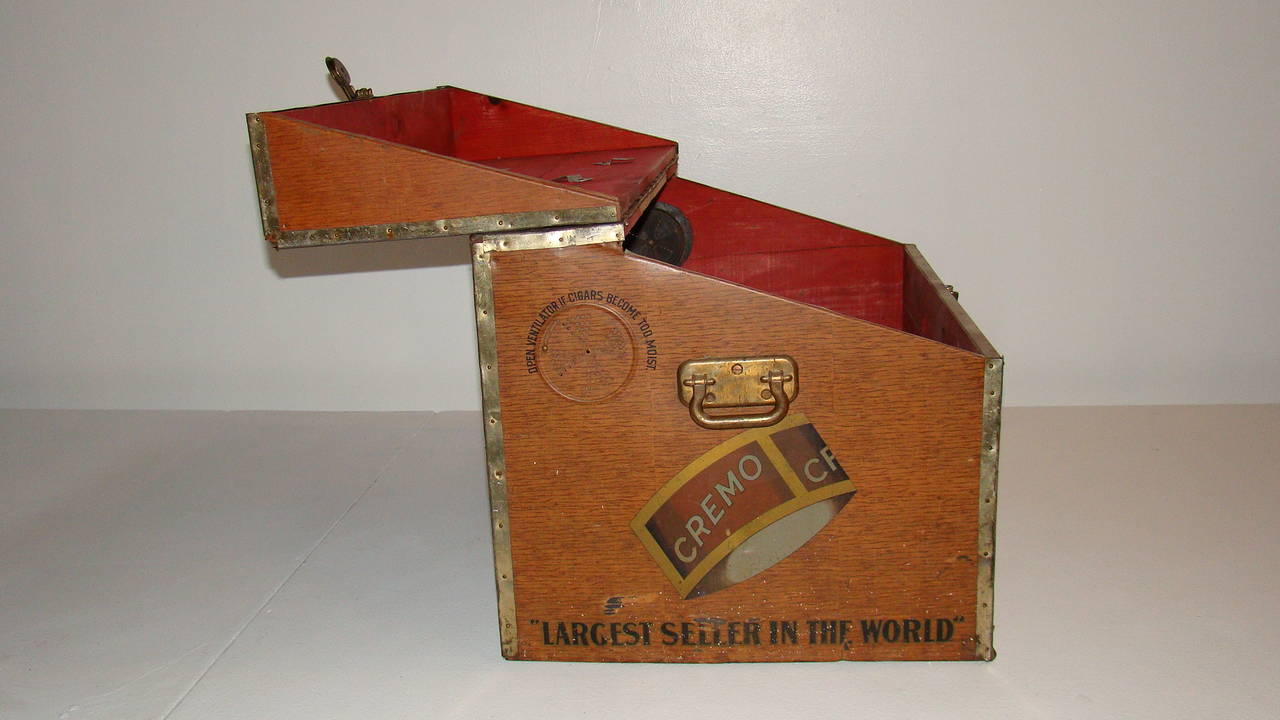 Early "Cremo" Large Cigar Humidor Trunk at 1stDibs