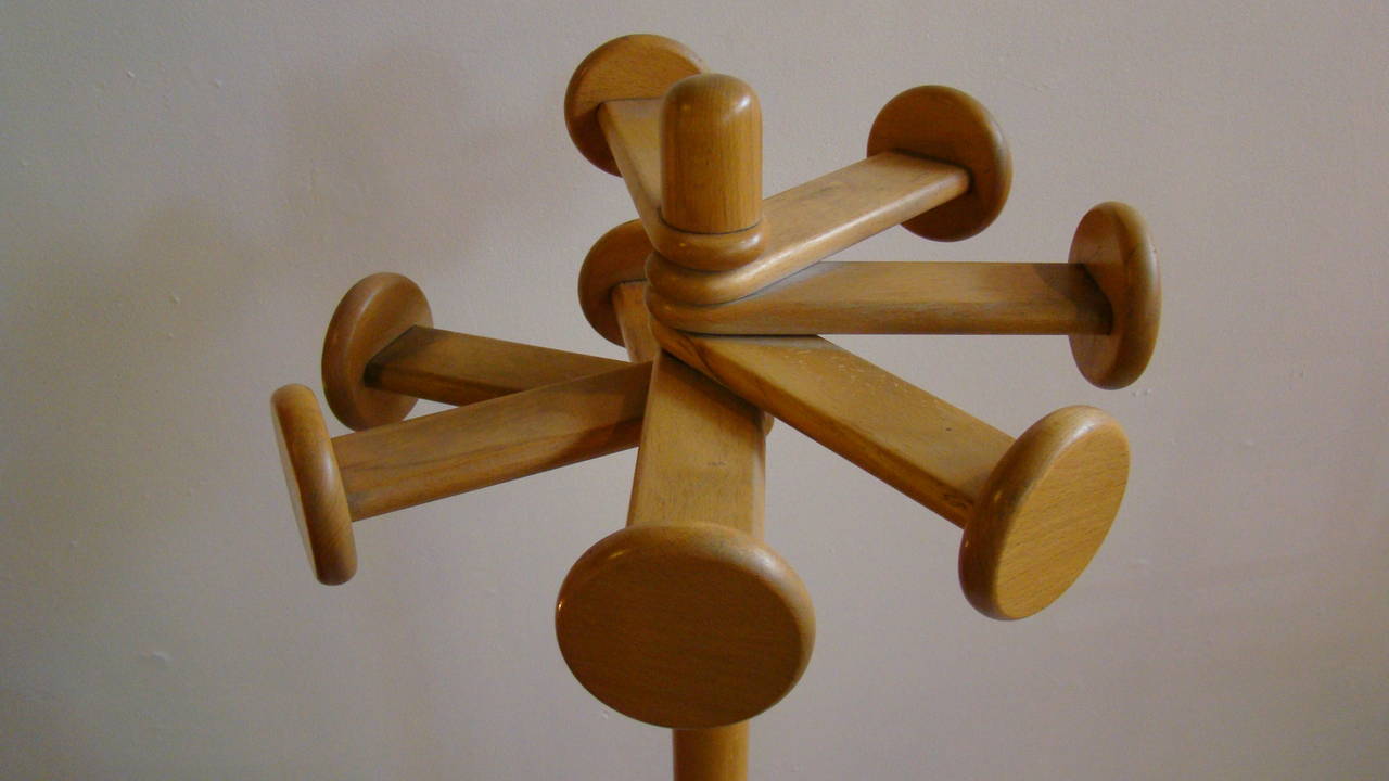 Danish Beechwood Coat Stand in the Manner of Nana Ditzel at 1stdibs