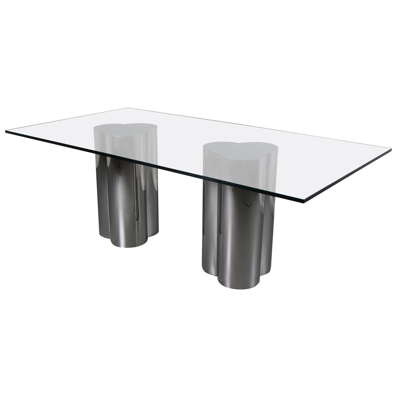 Custom Mirrored Chrome Cloud Table Bases or Pedestals by Refine Modern
