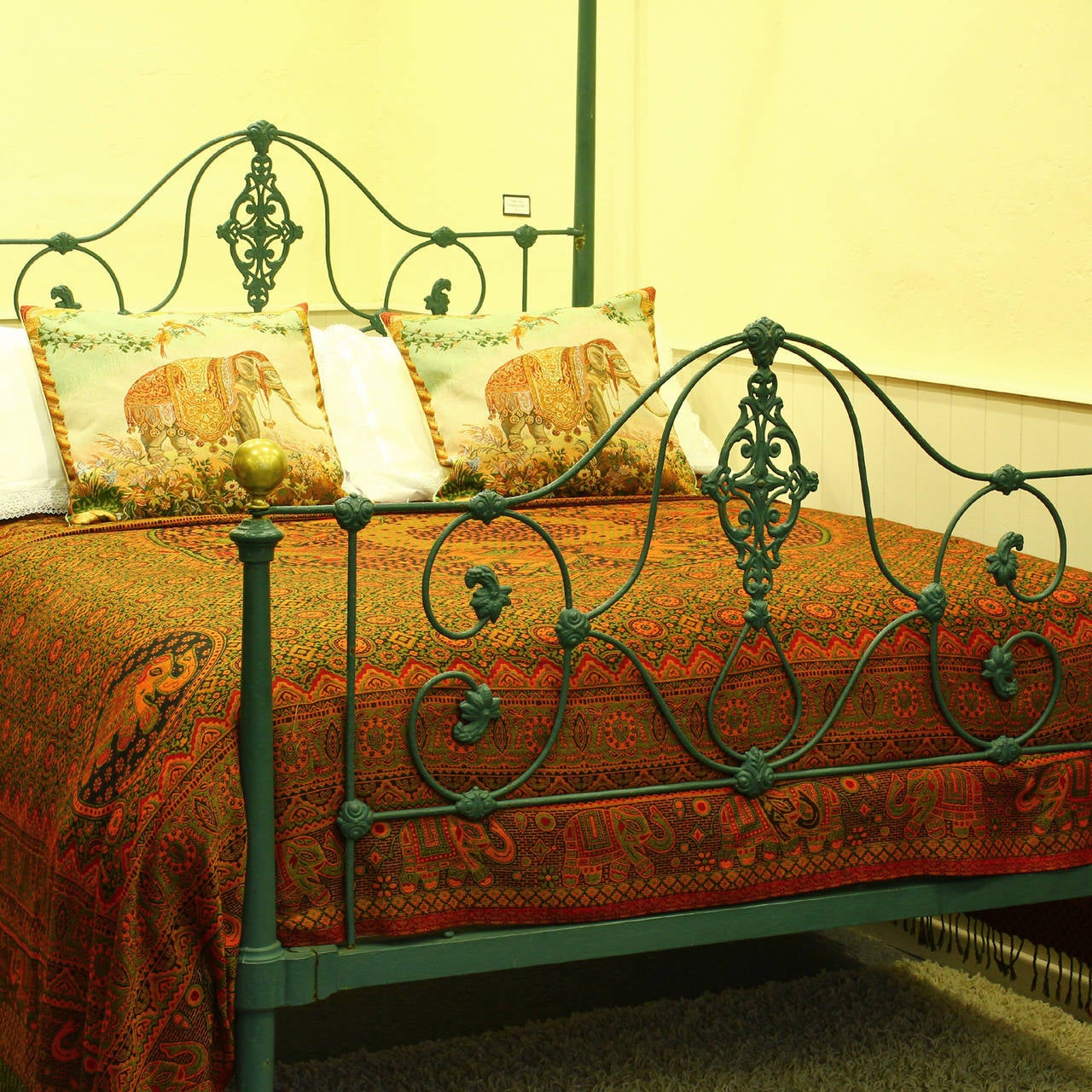 MidVictorian Iron Half Tester Bed at 1stdibs