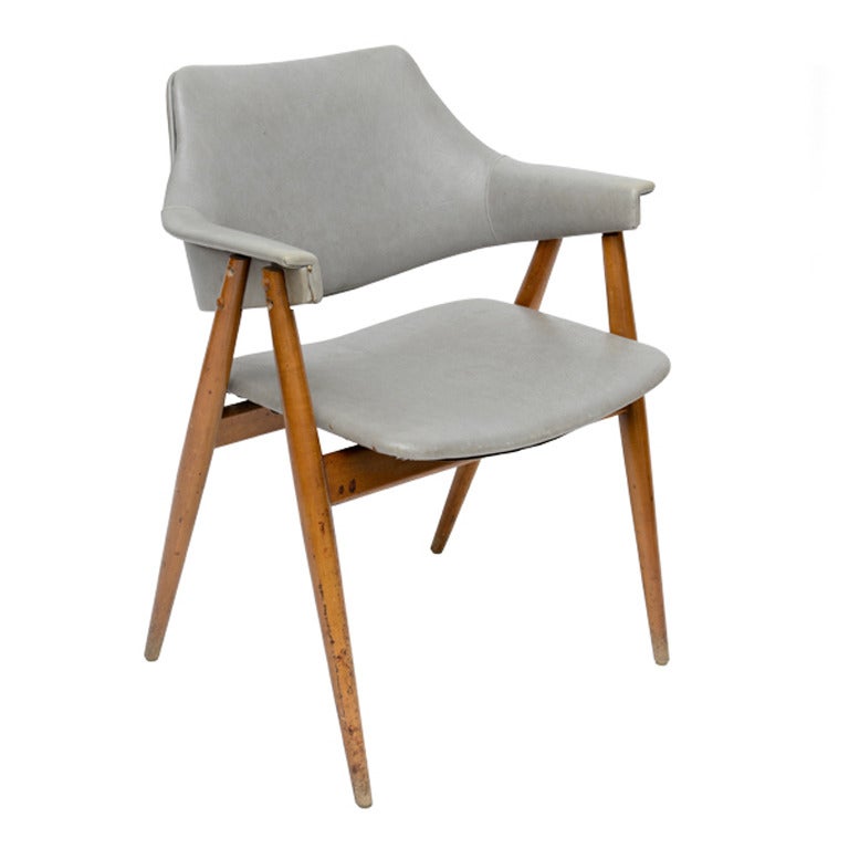 Wooden MCM chair attributed to Paul McCobb 1950 at 1stDibs