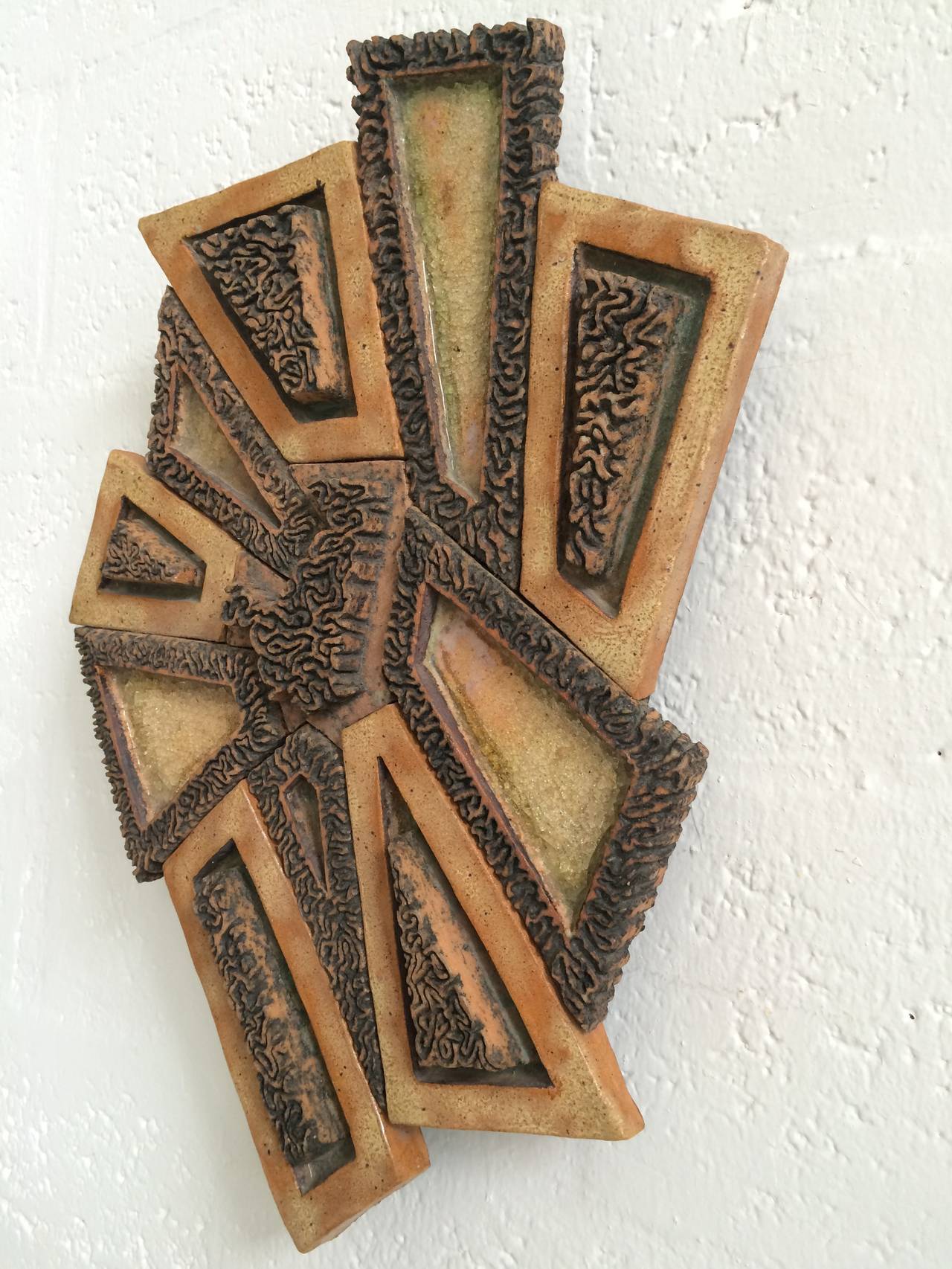 1970s Brutalist Ceramic Wall Sculpture For Sale at 1stdibs